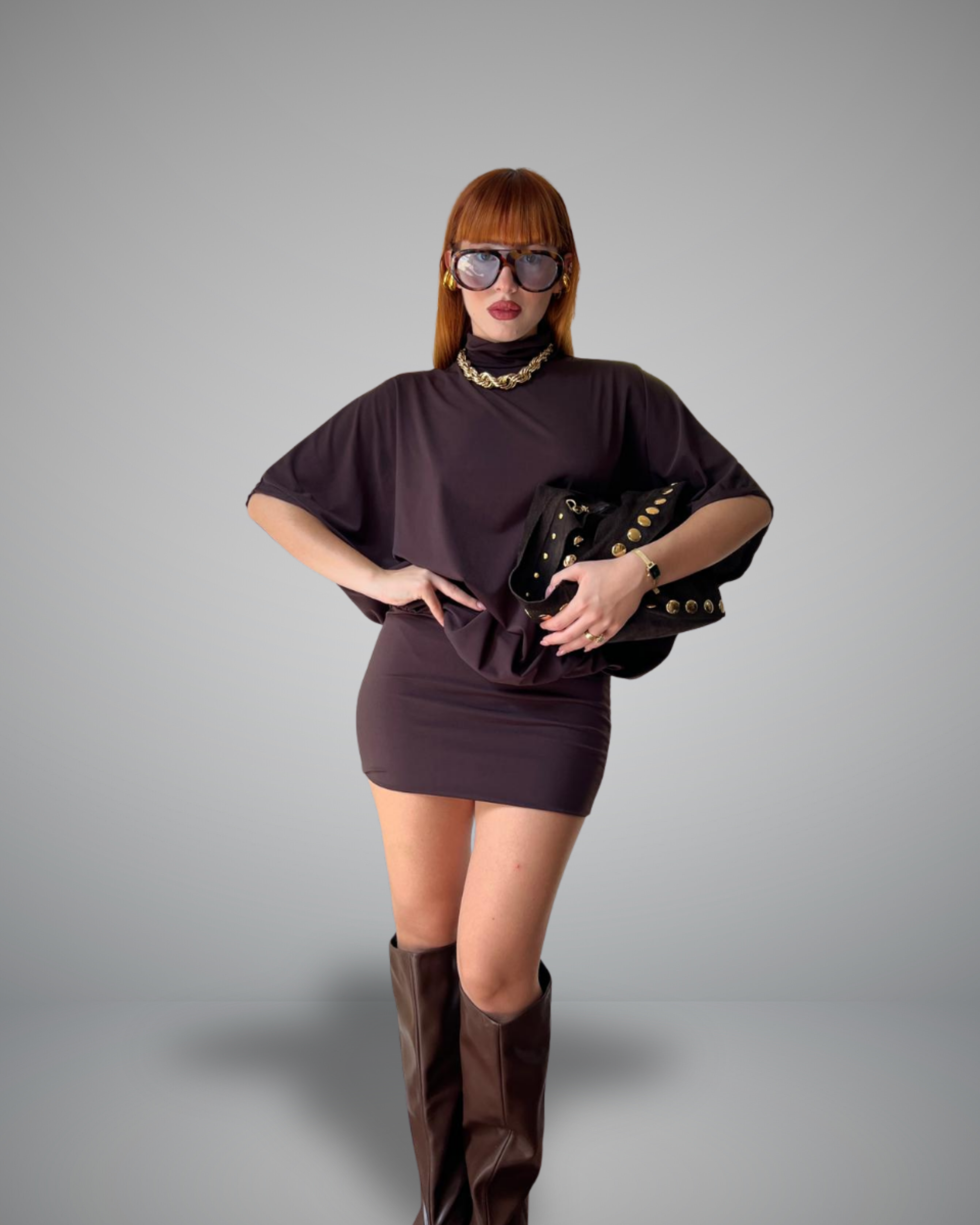 mini dress marrone