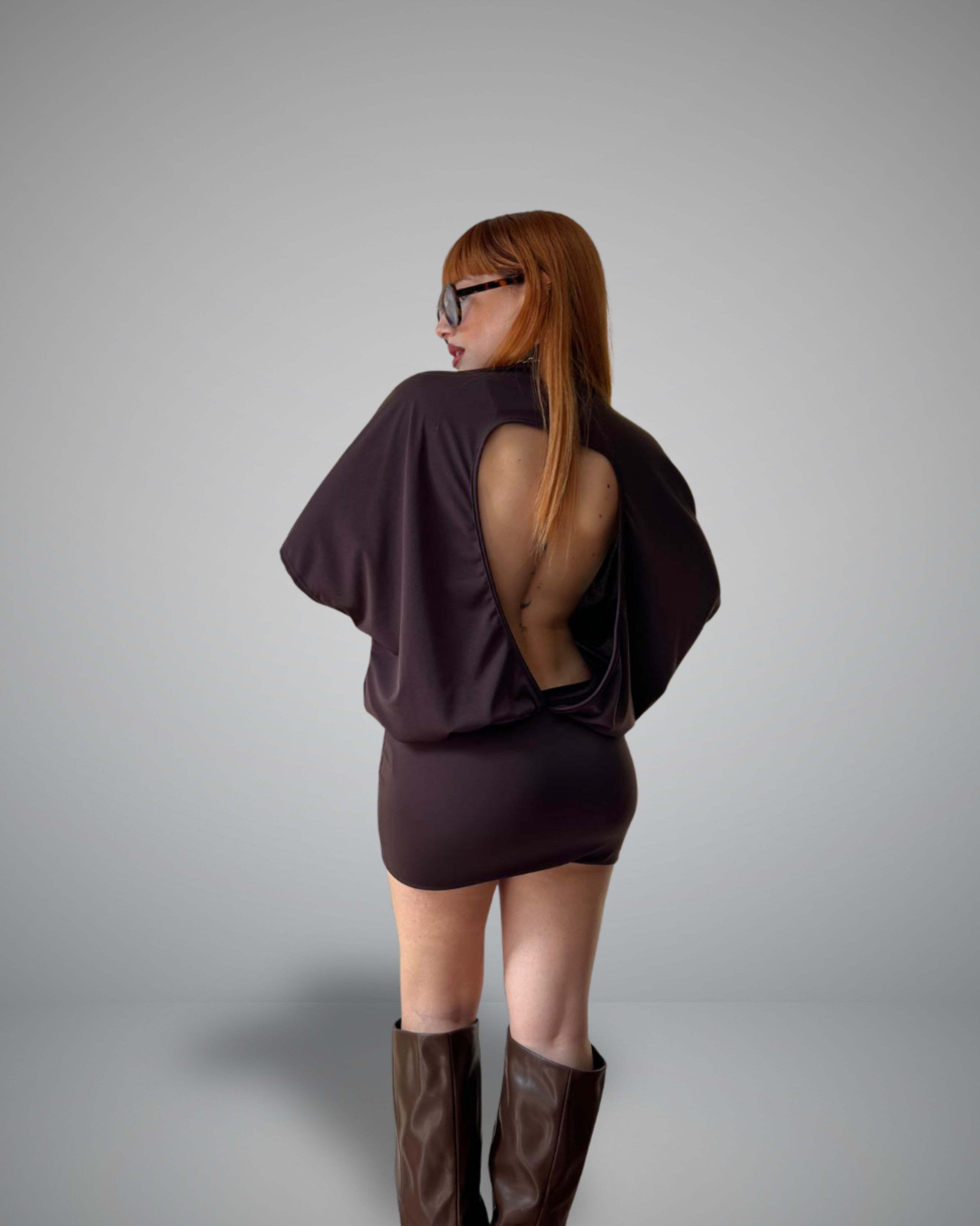 mini dress marrone