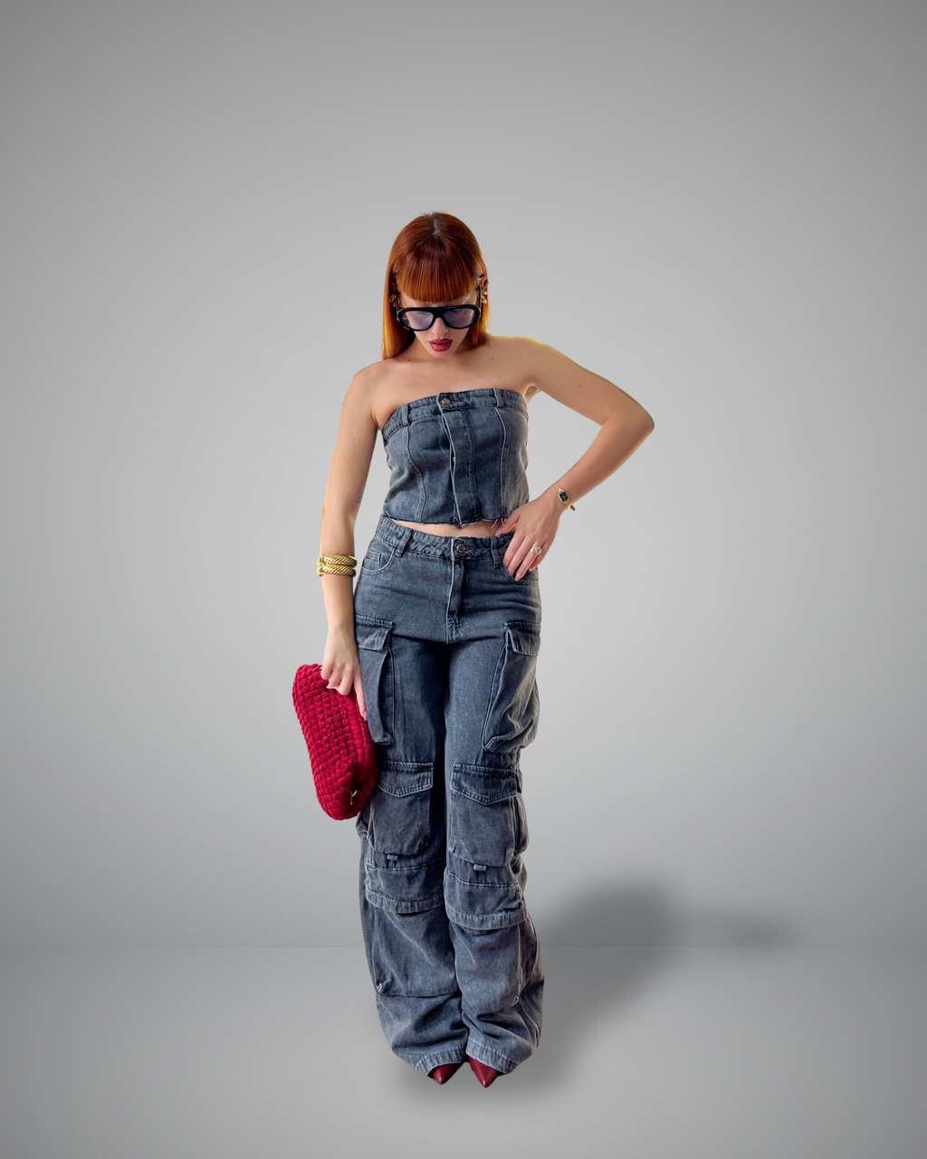denim coordset