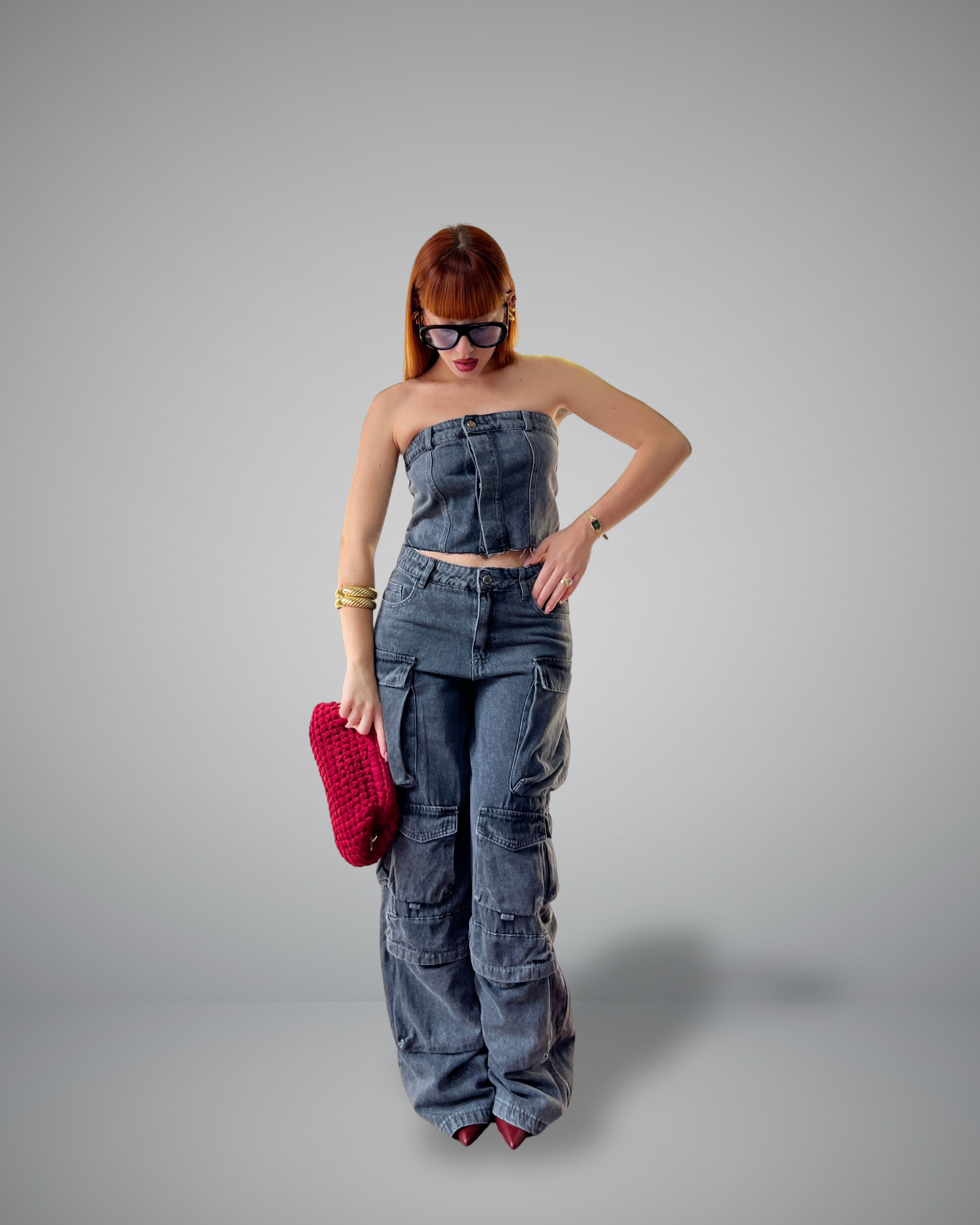 denim coordset