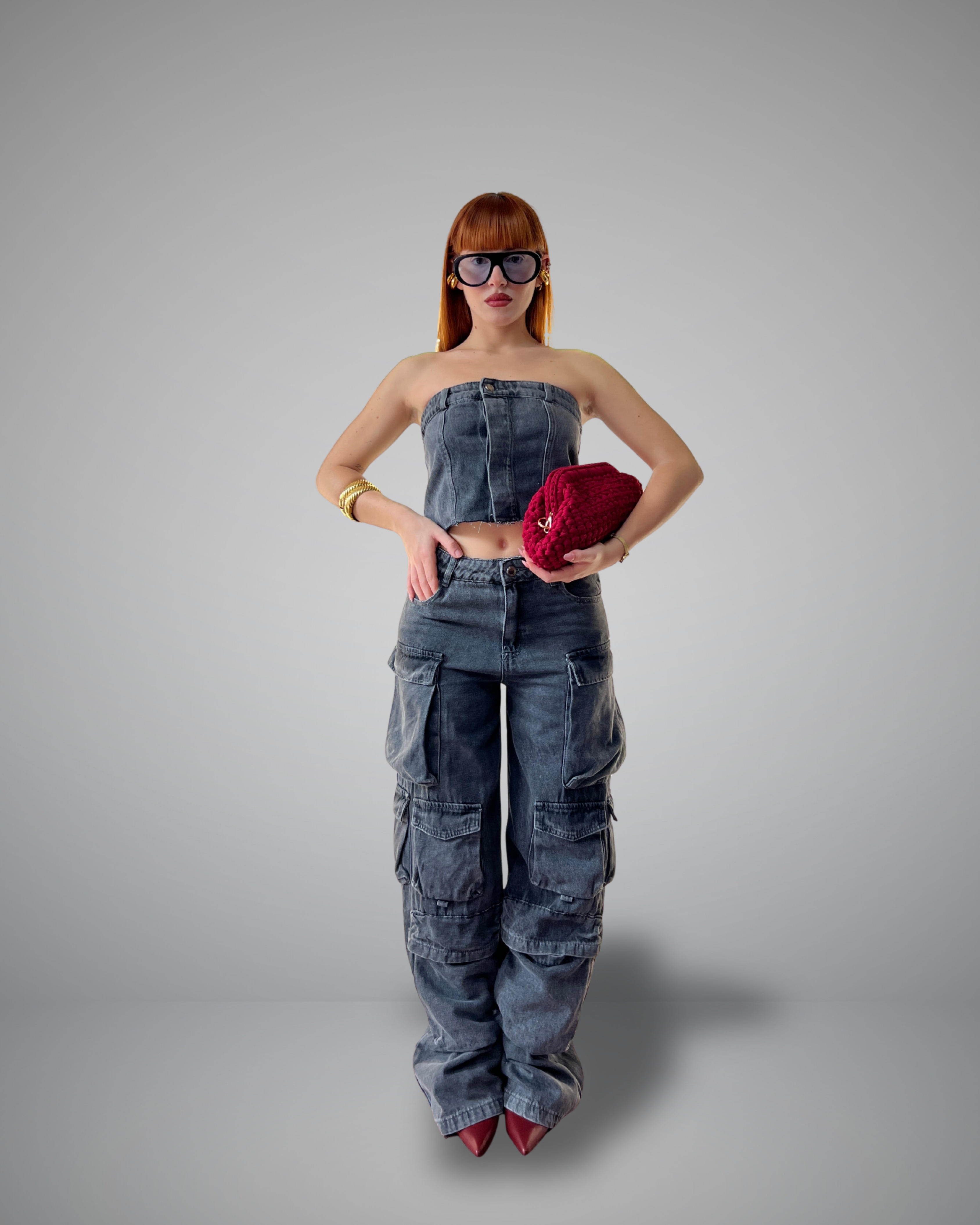 denim coordset