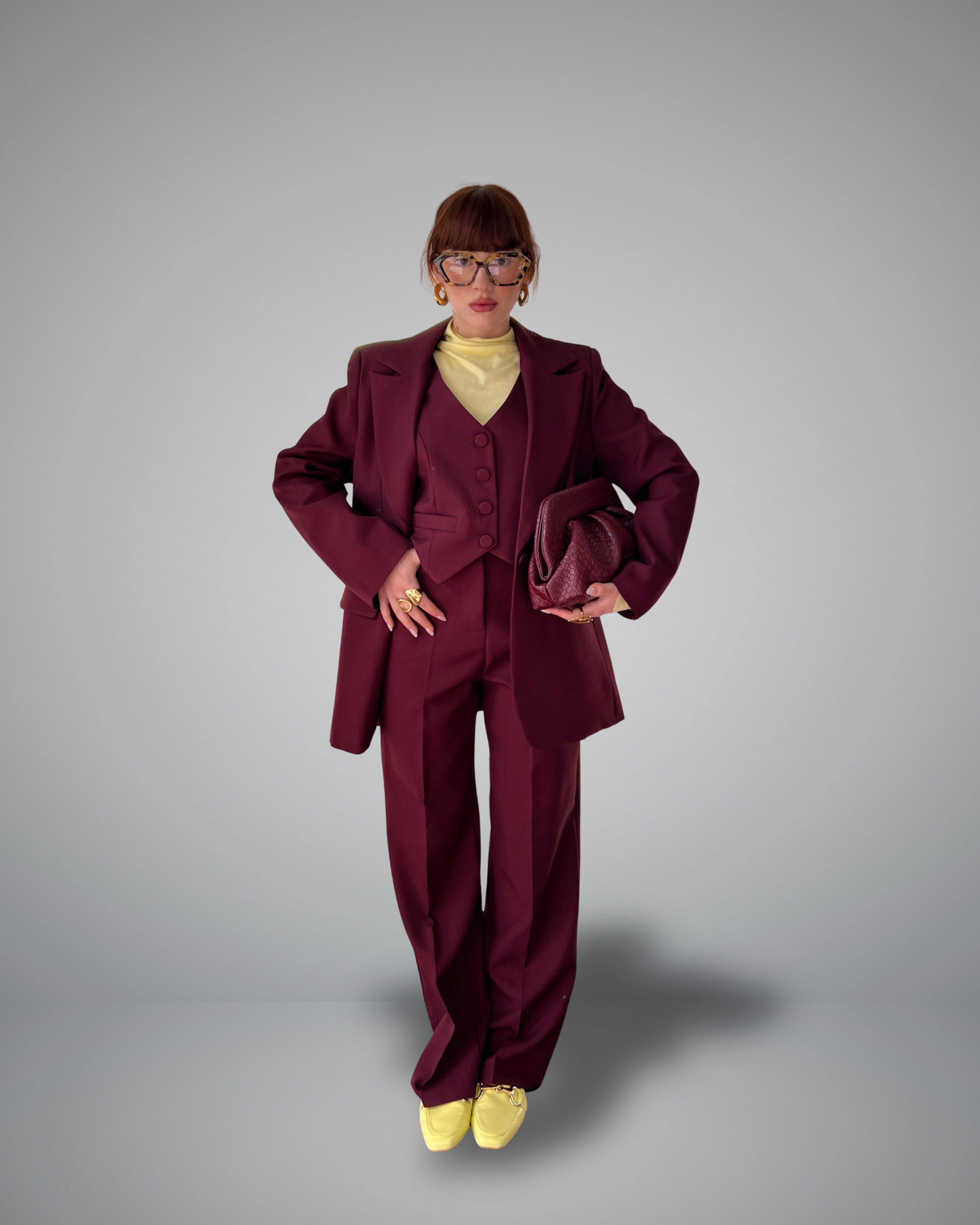 tailleur 3 pezzi Bea burgundy