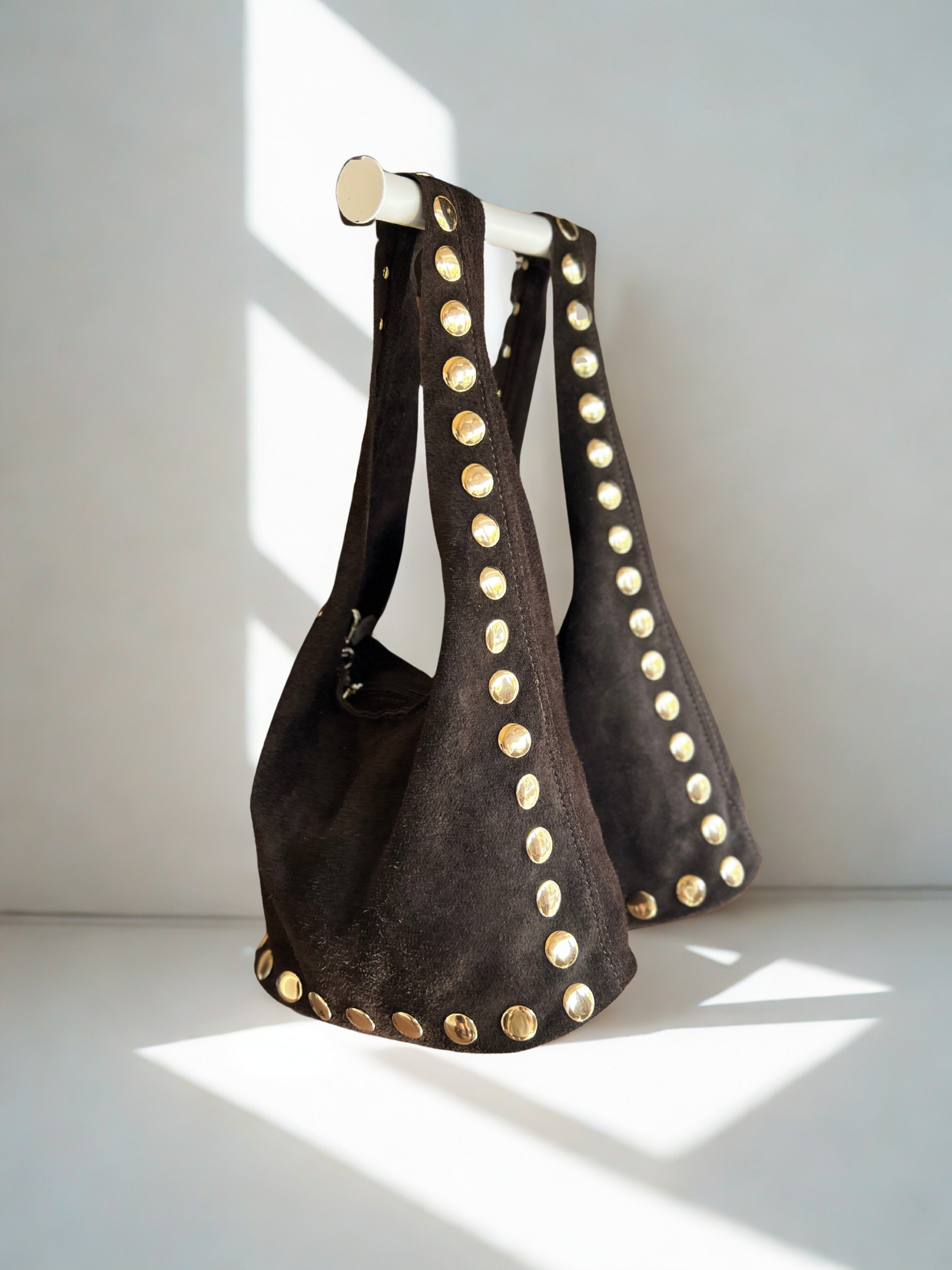 borsa in pelle scamosciata chocolate