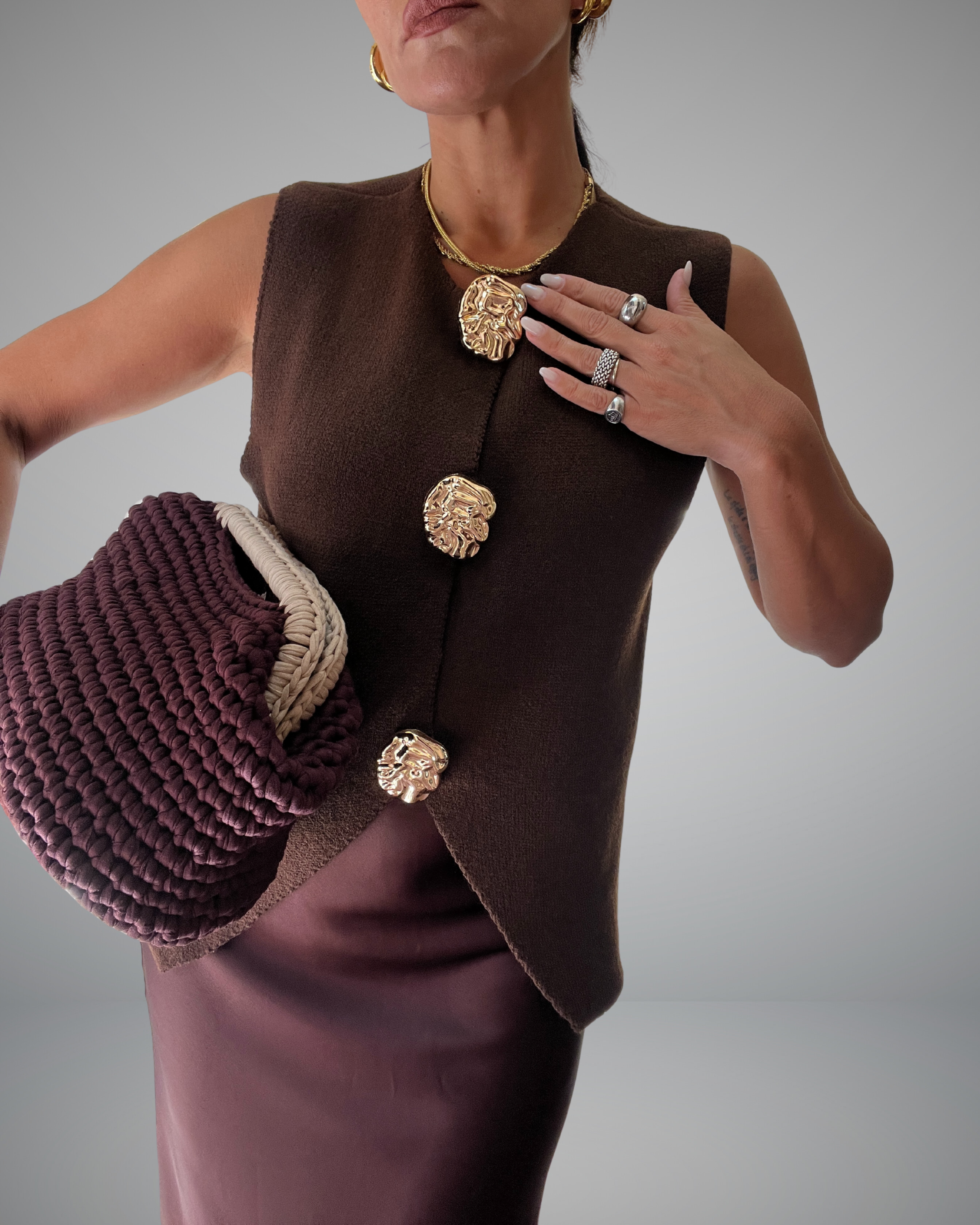 gilet marrone