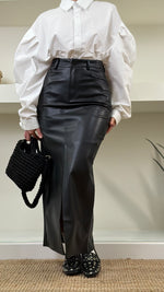 Gonna Midi Eco Leather Split