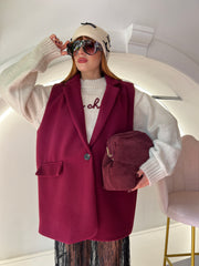 gilet oversize bordeaux