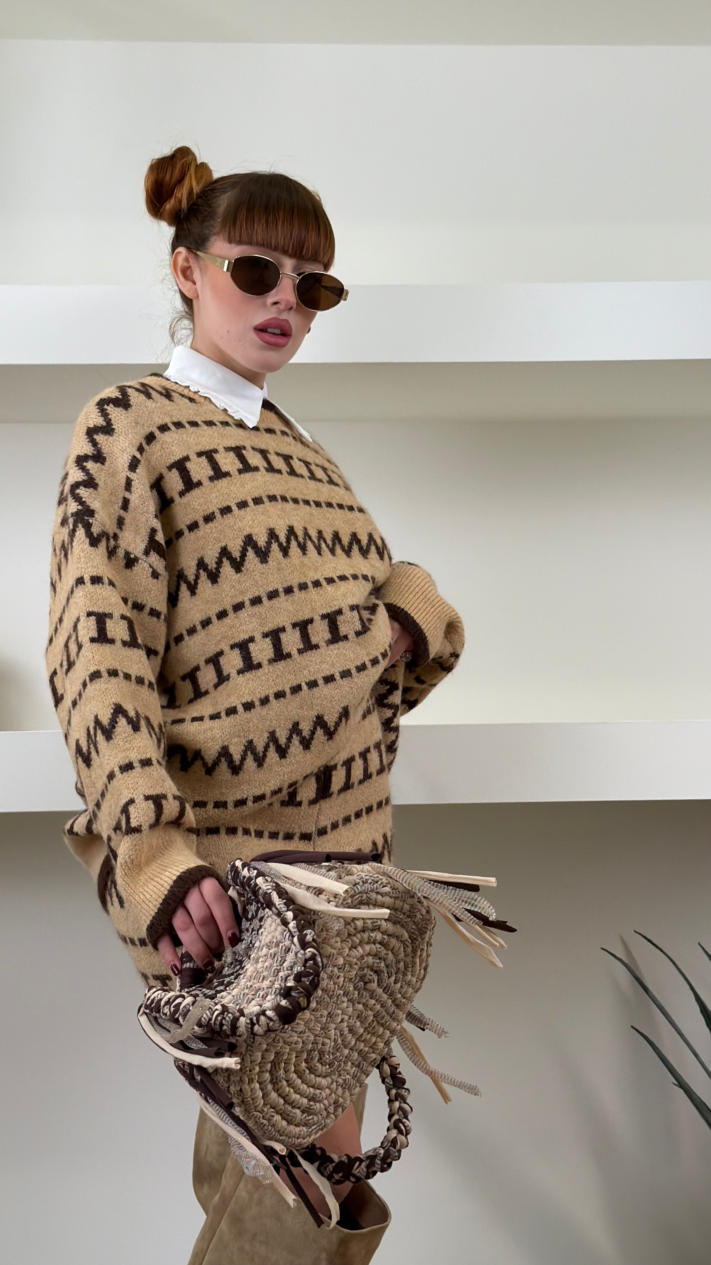 Maglione Jacquard Ethnic Knit