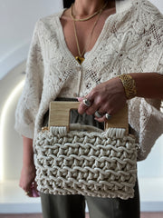clutch in corda panna