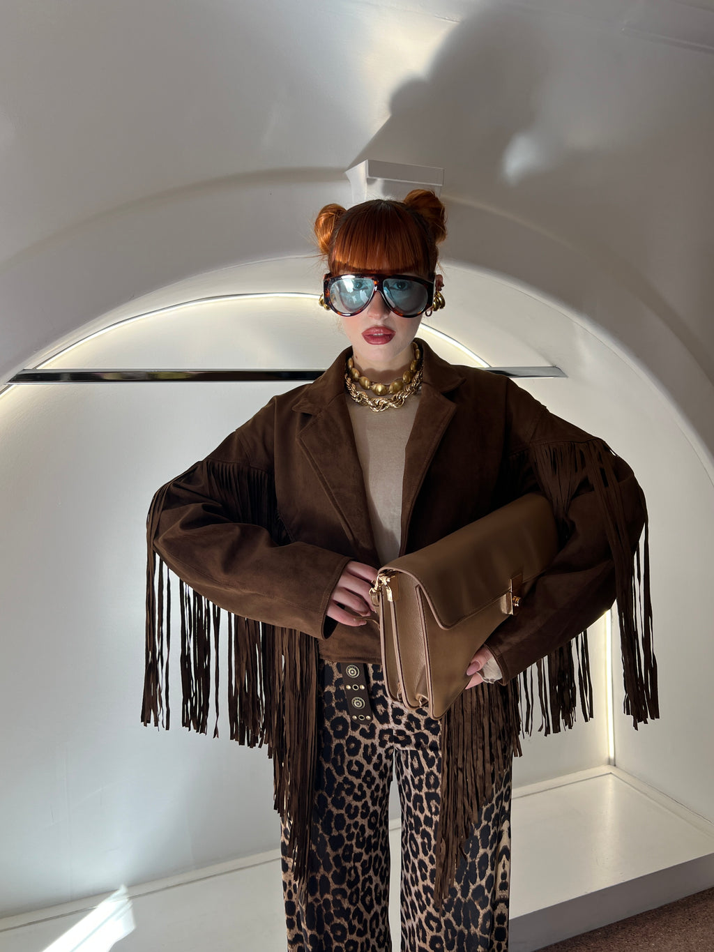 suede jacket marrone