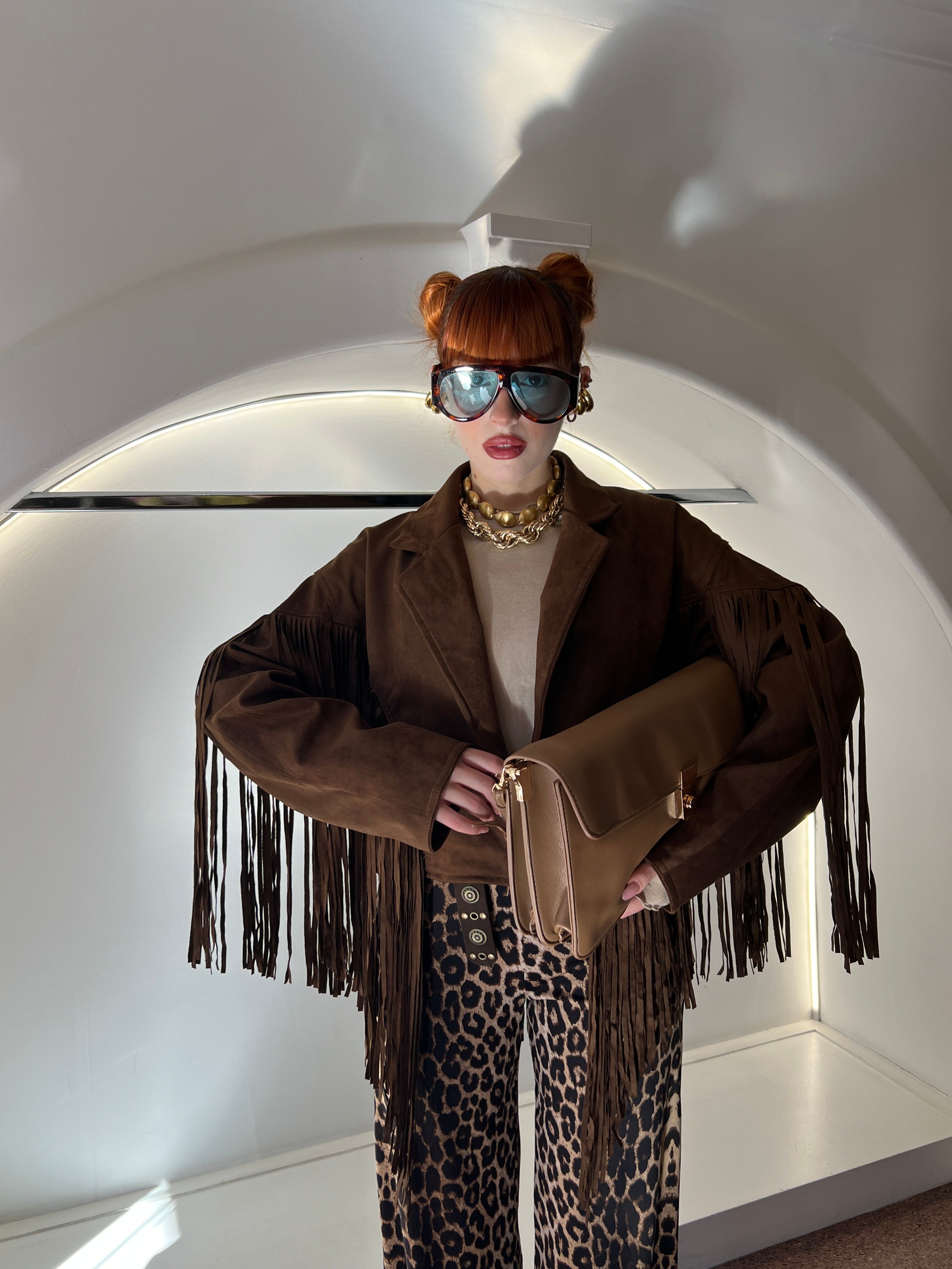 suede jacket marrone