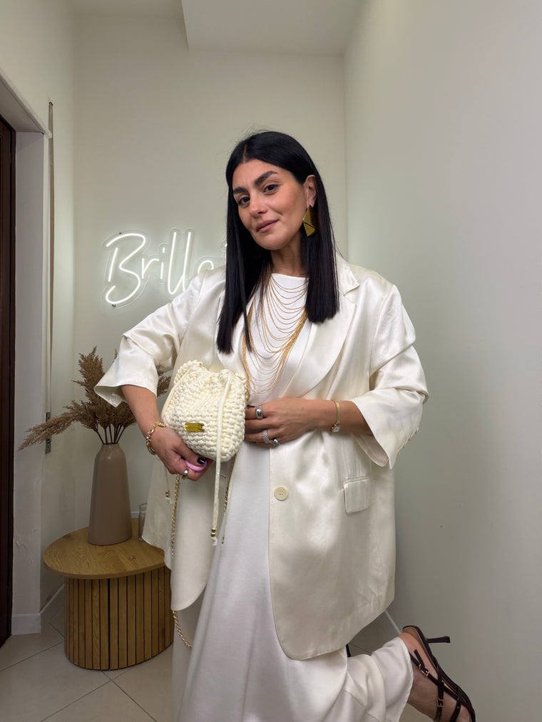 blazer in raso oversize