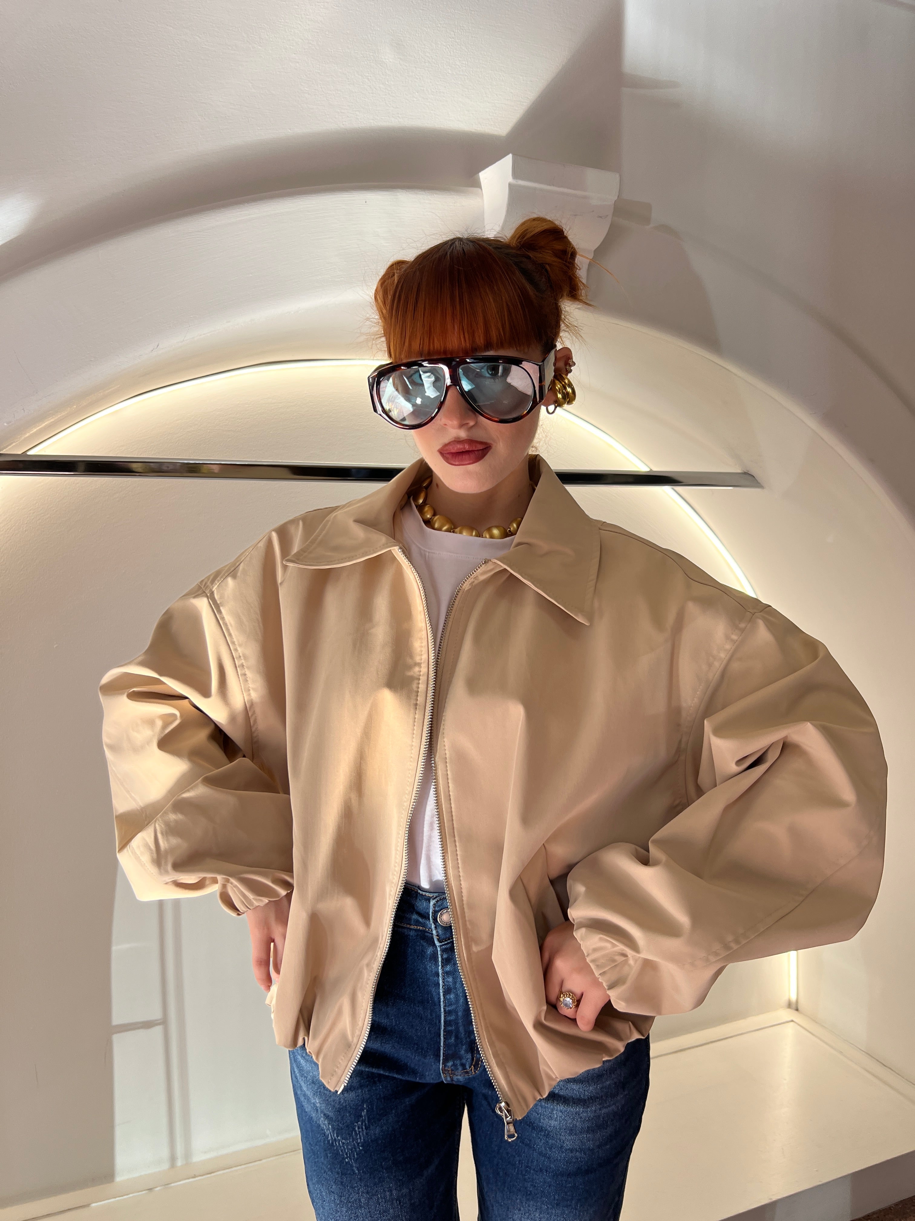 bomber by lumina beige