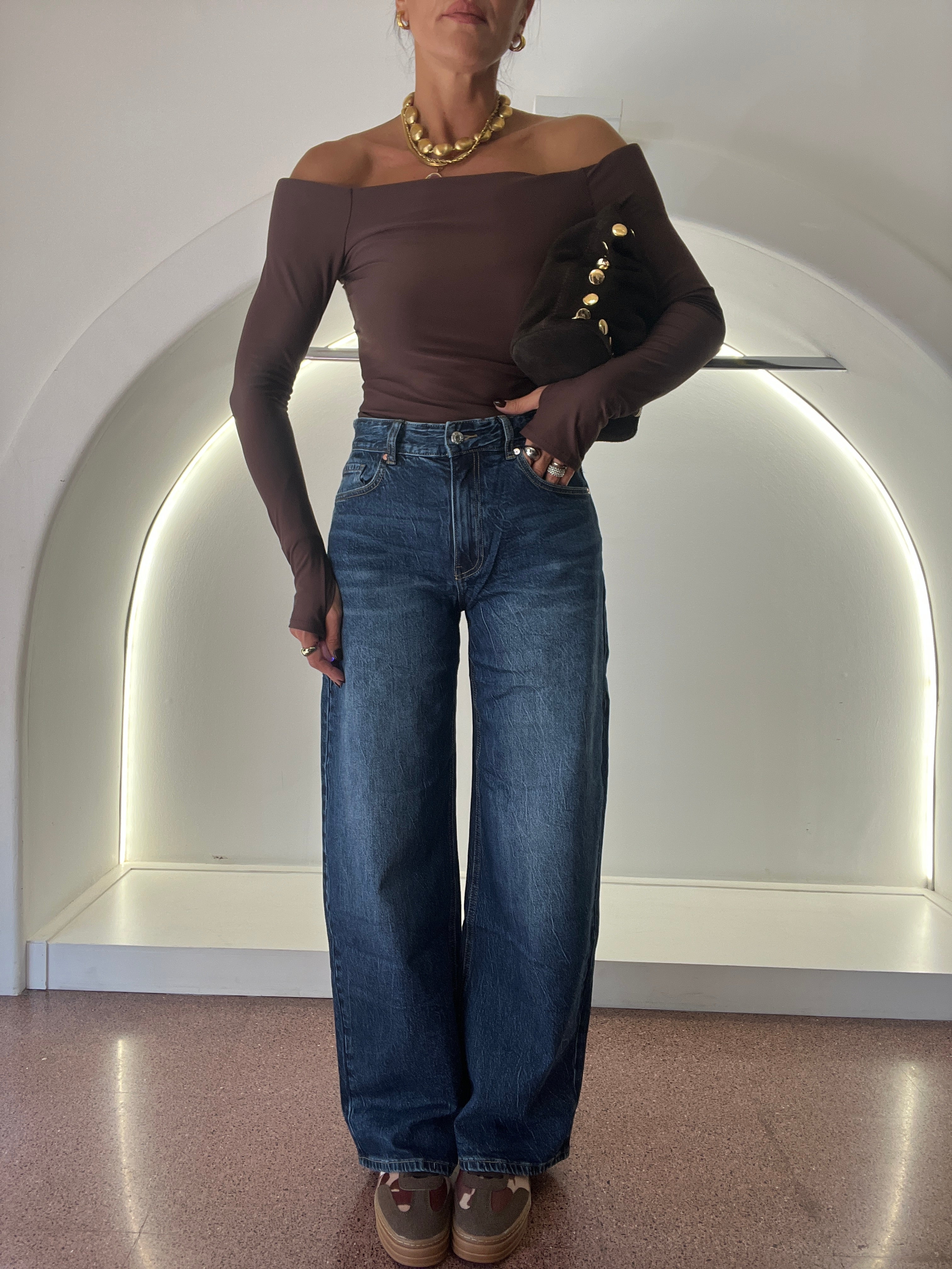 wide leg lavaggio scuro