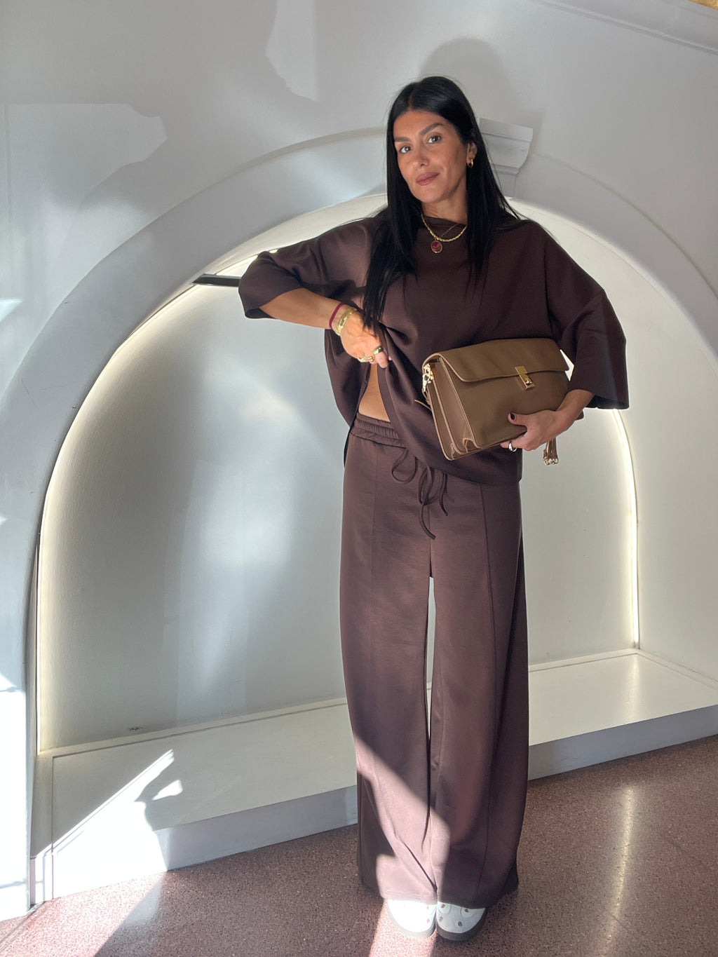 pantalone tuta garzata