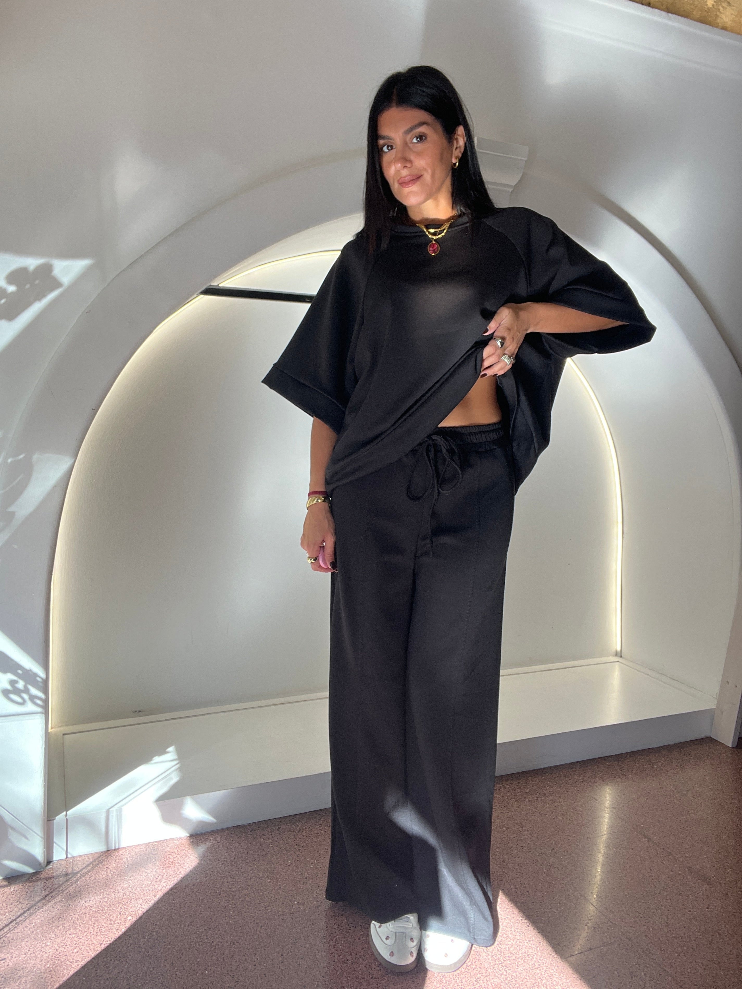 pantalone tuta garzata
