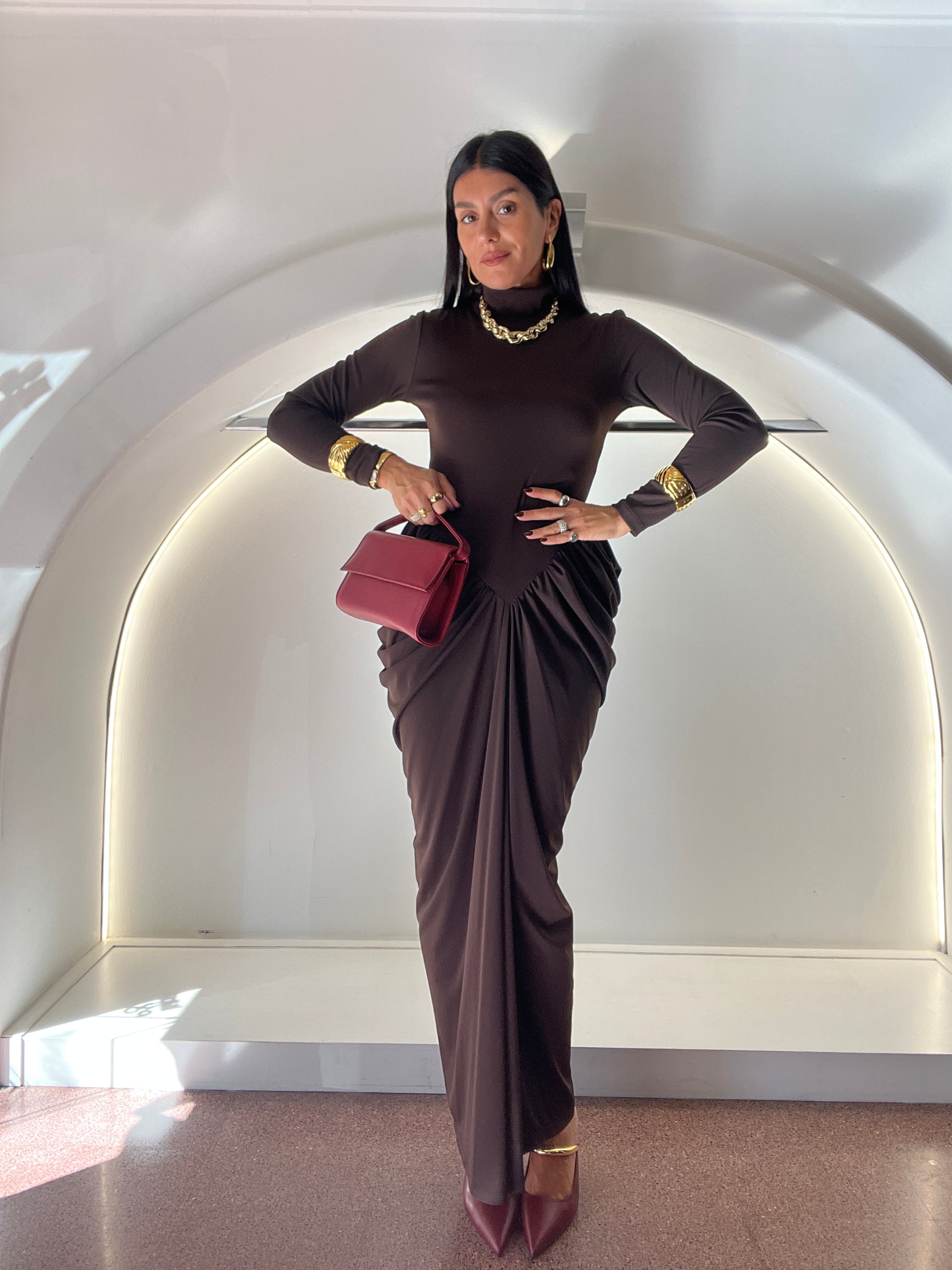 babe dress marrone by lumina
