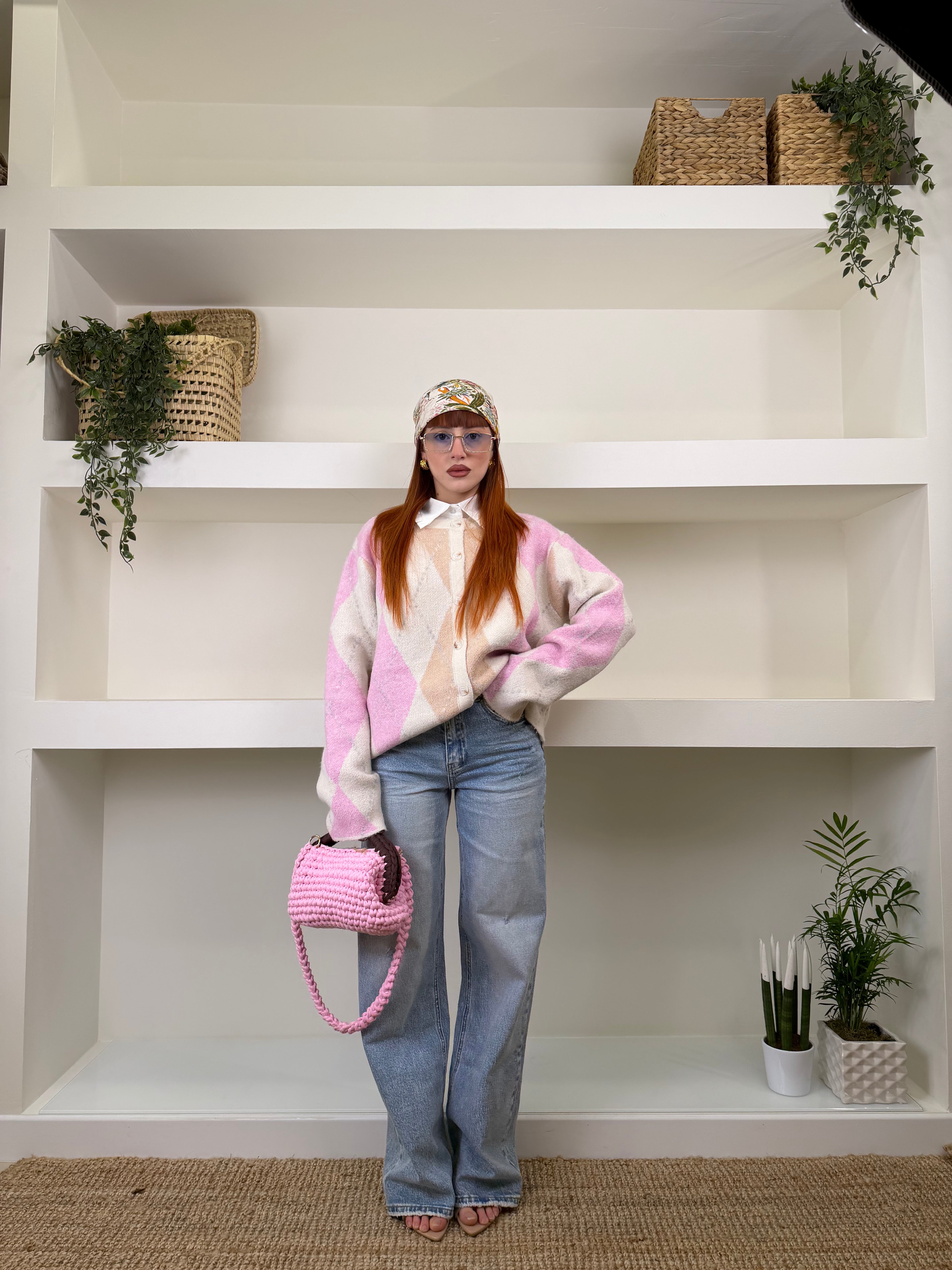 wide leg con foulard