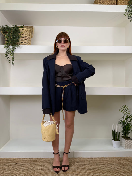 shorts gessato blue by lumina