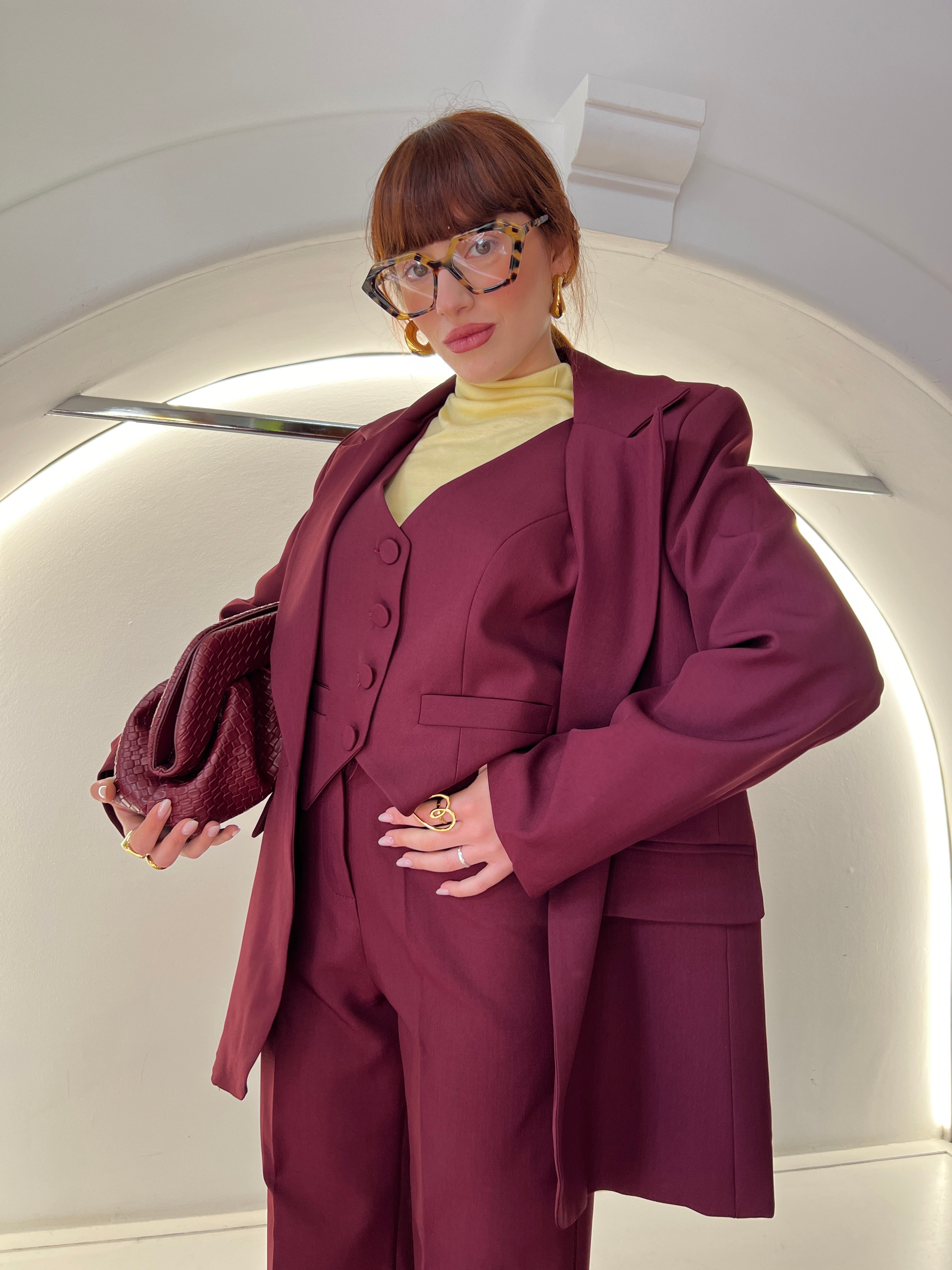 tailleur 3 pezzi Bea burgundy