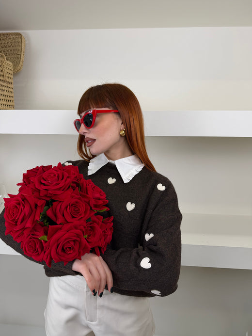 pull wool hearts