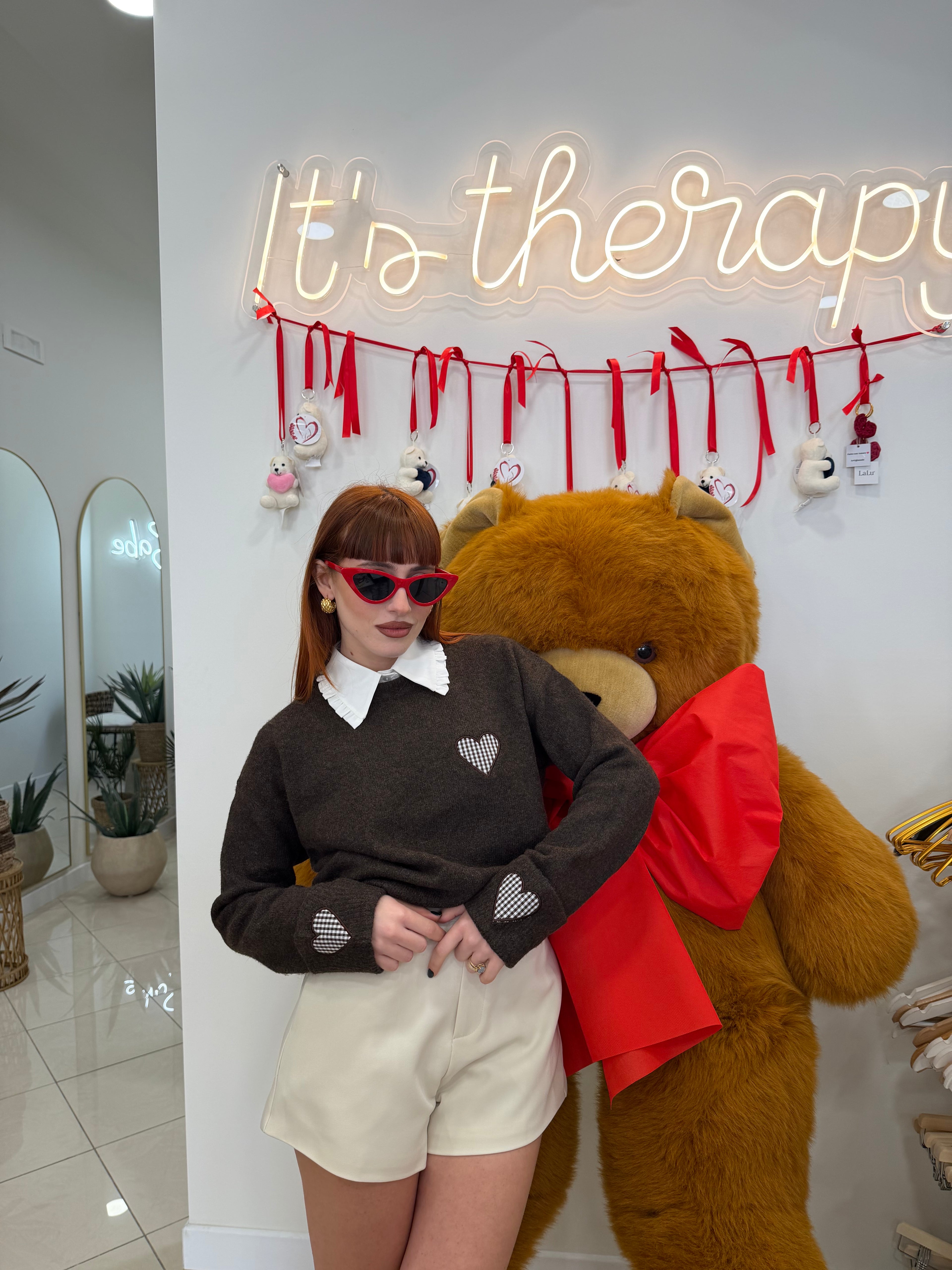 pullover cuore squares