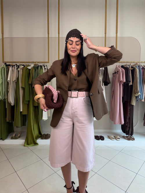 bermudone con cintura rosa