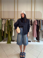 bermudone con cintura in denim