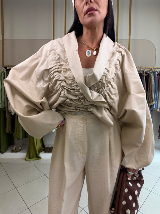 jacket manica sbuffo 100% cotone