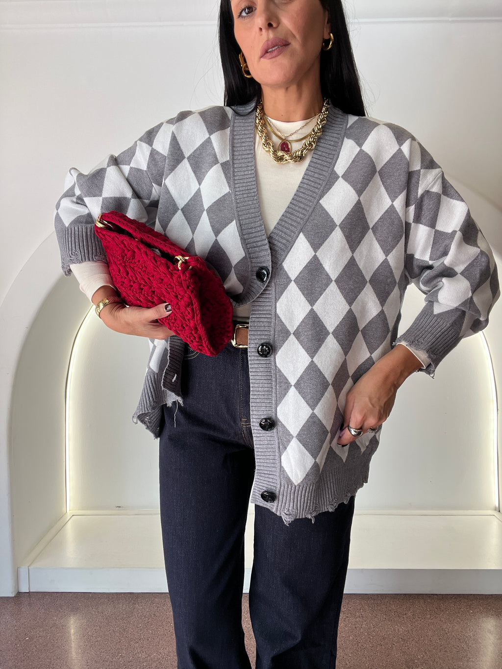 cardigan scacchi