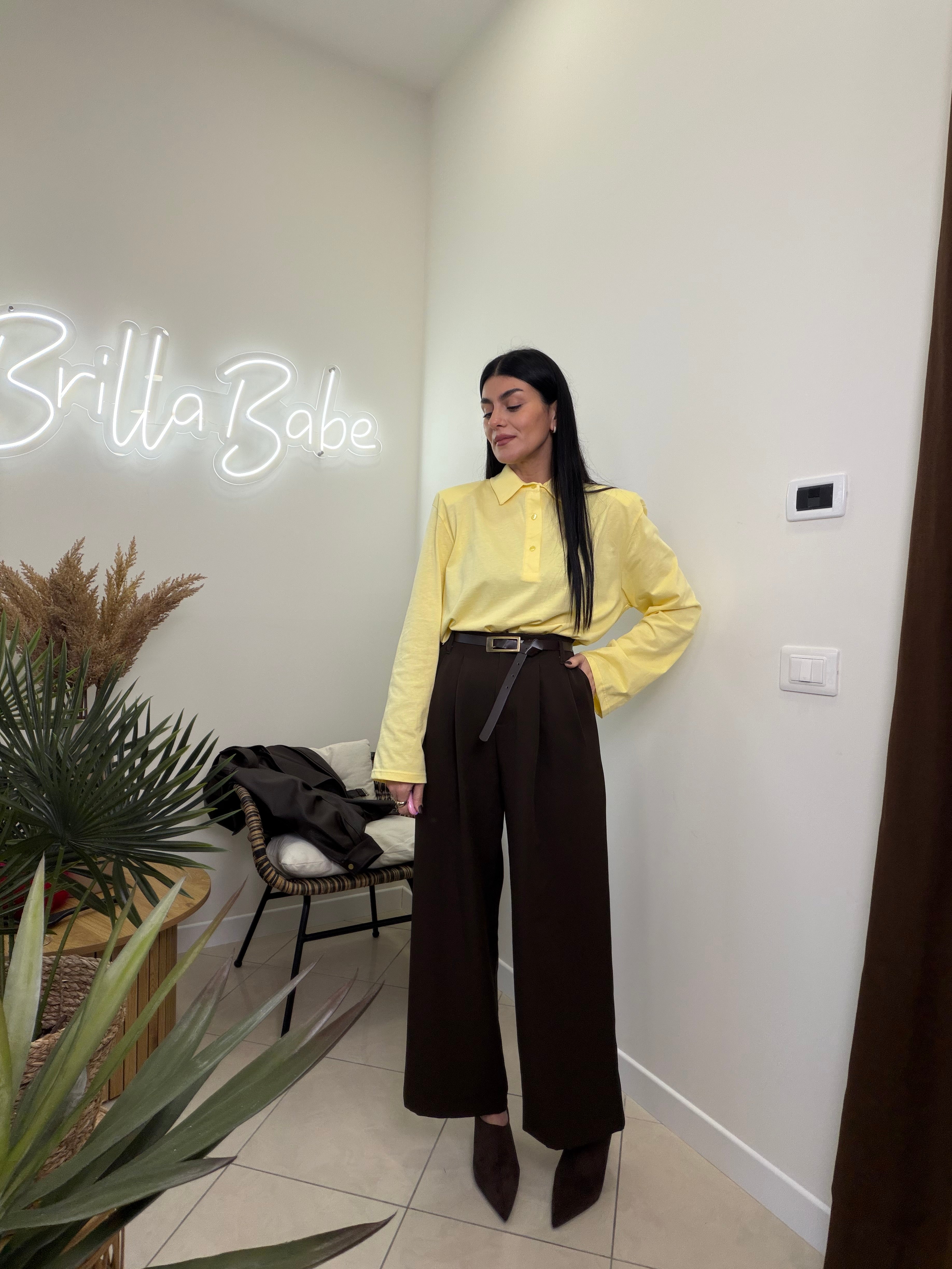 pantalone morbido con cinta justwest