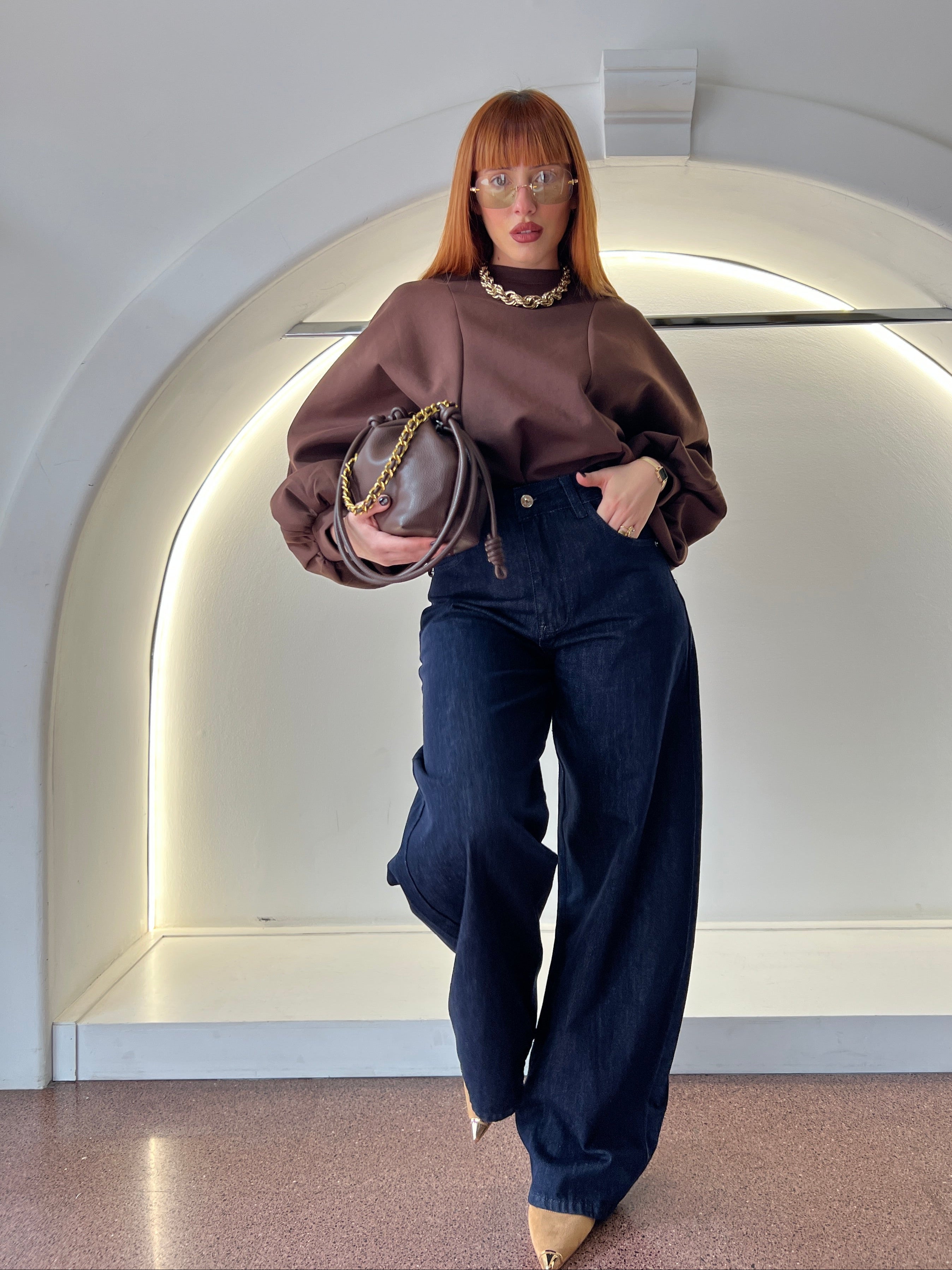 denim con stringhe