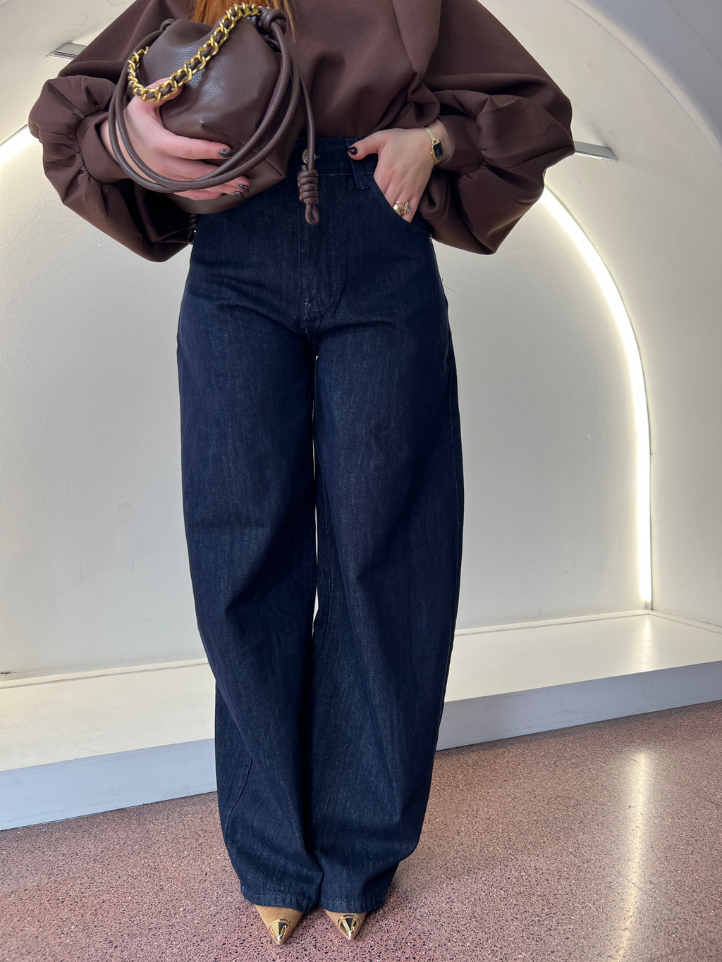 denim con stringhe