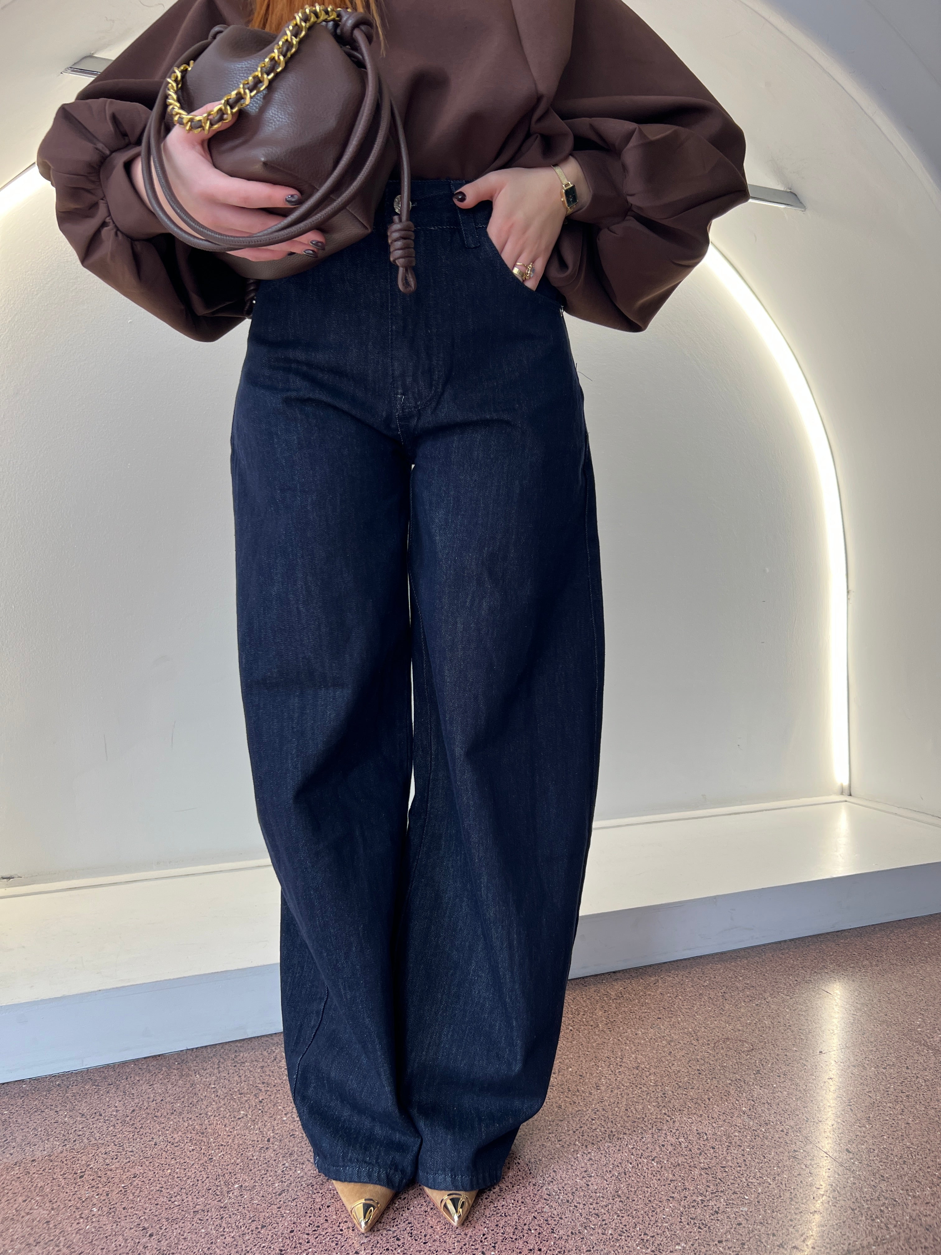 denim con stringhe