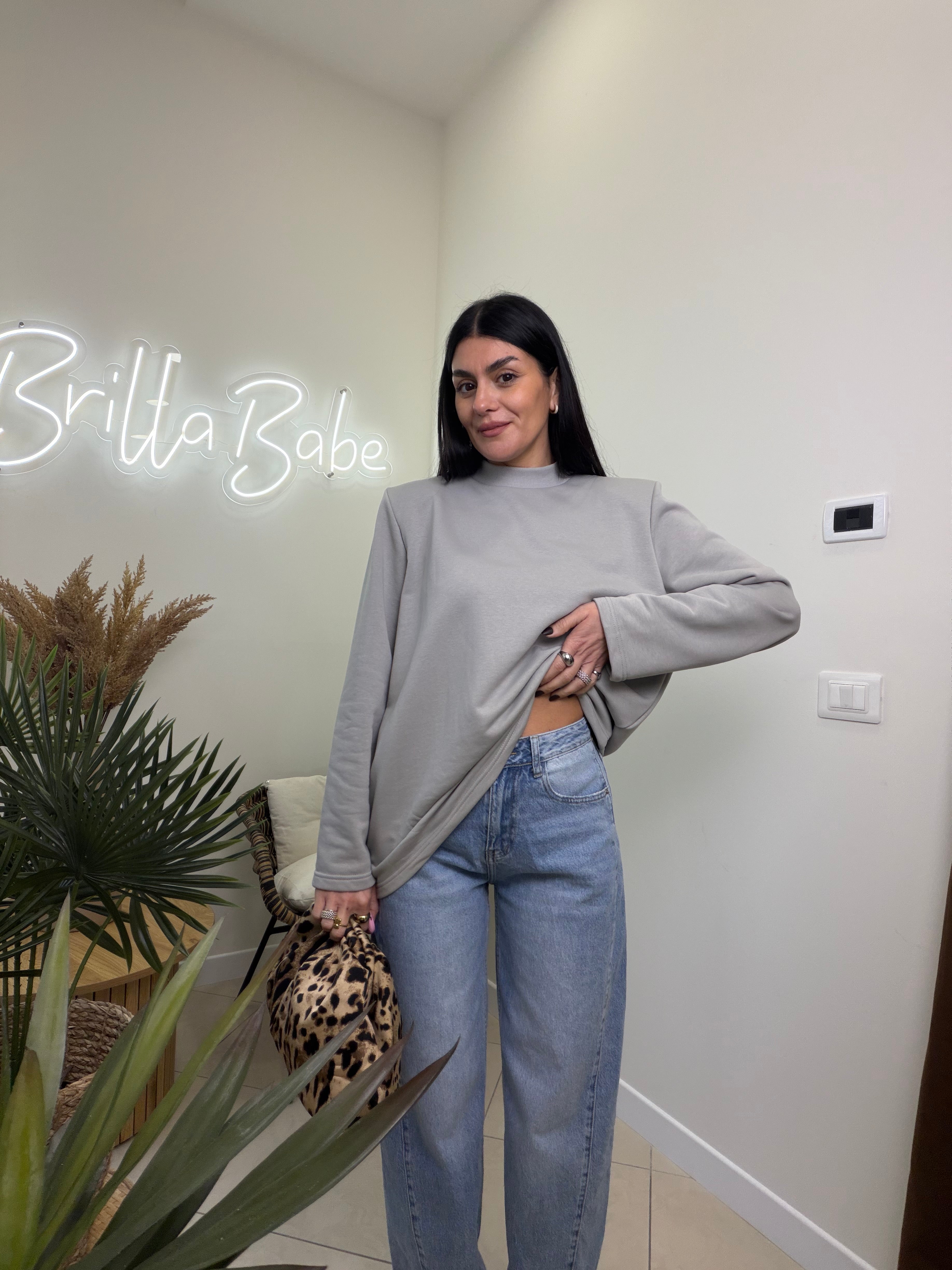 felpa garzata kaily con spallina