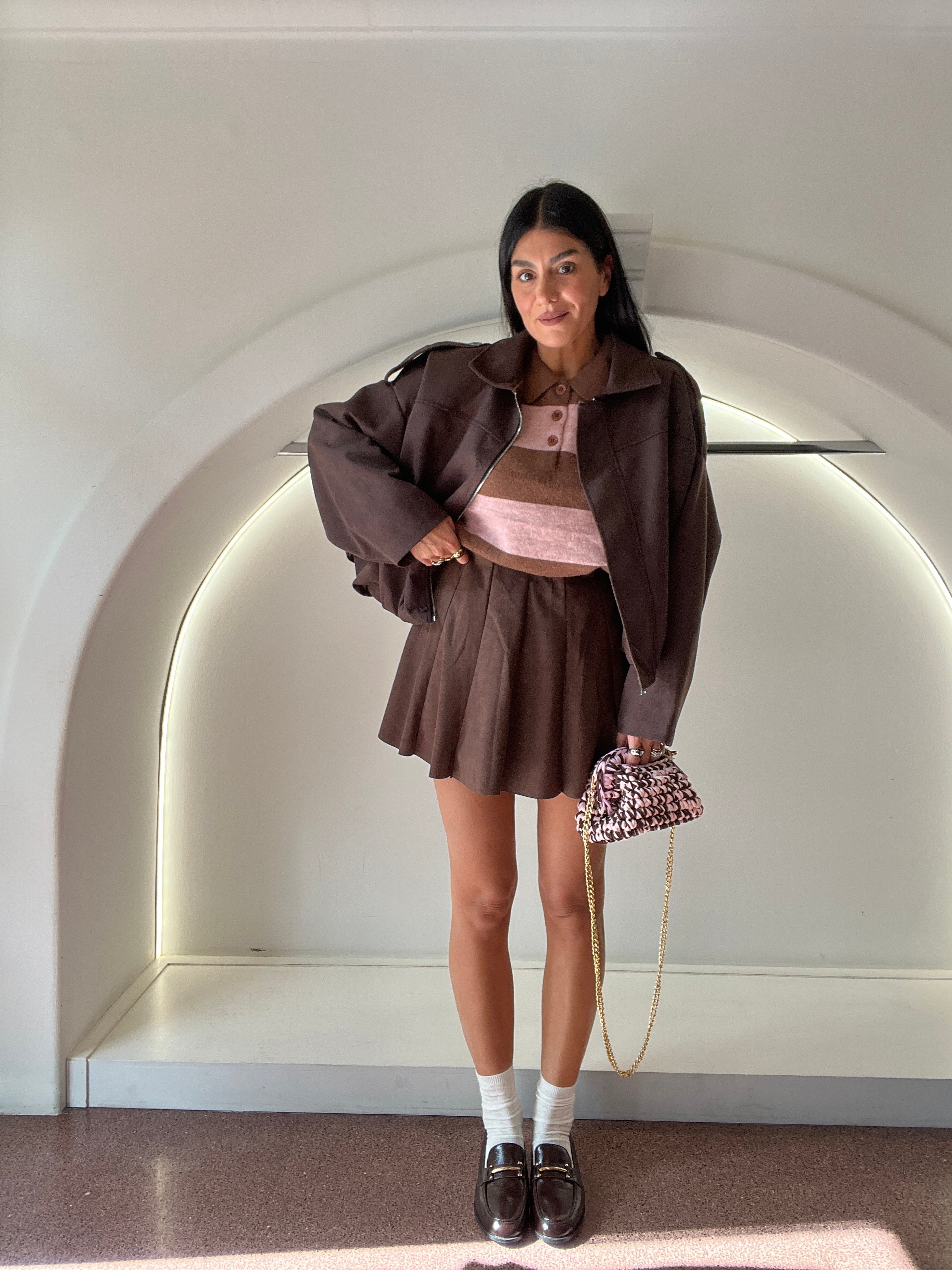 reinder skirt marrone