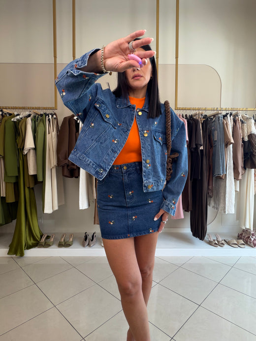 denim jacket flowers