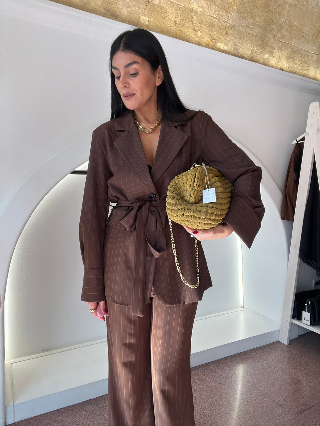 clutch large khaki by Lalù