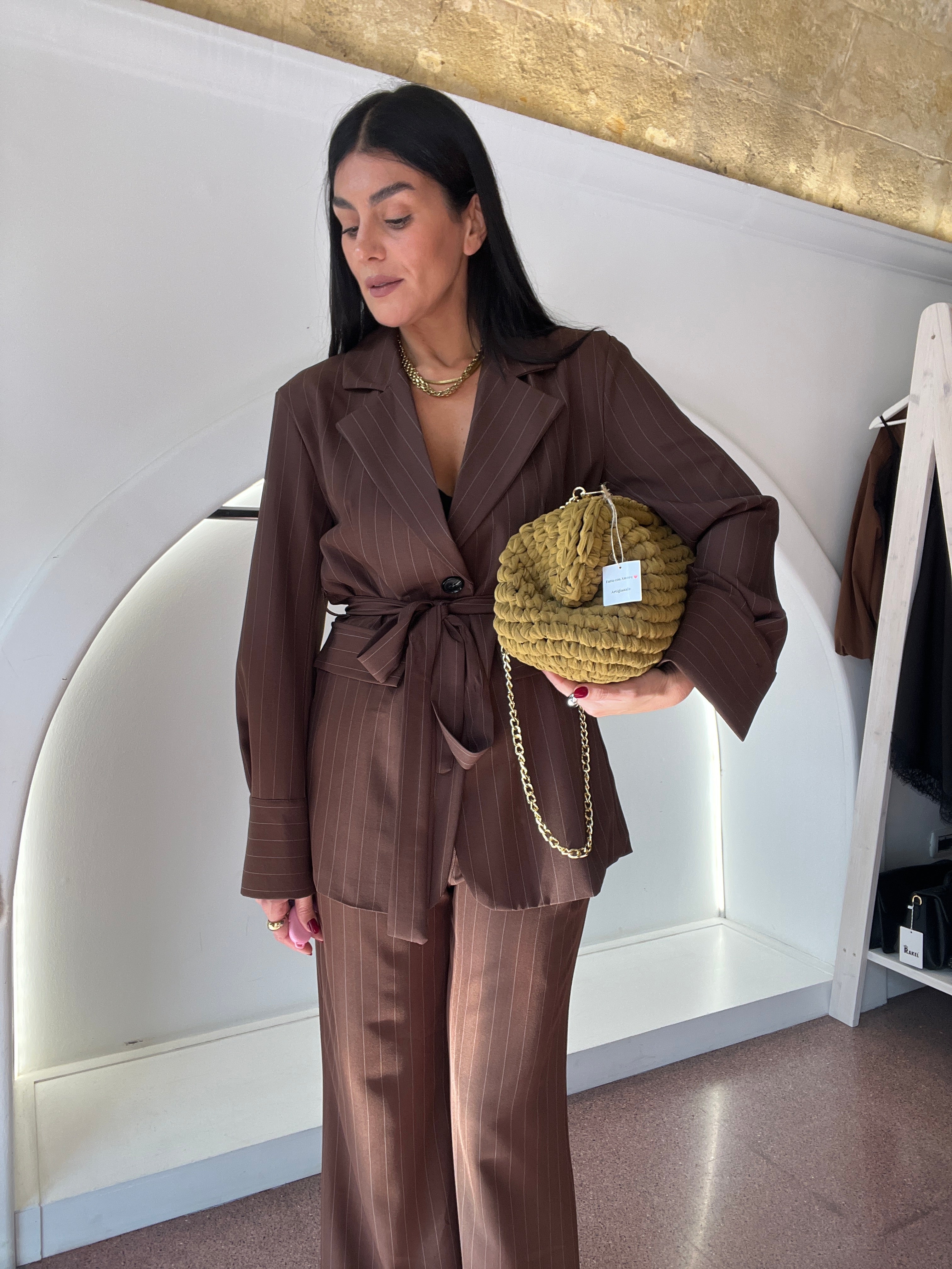 clutch large khaki by Lalù