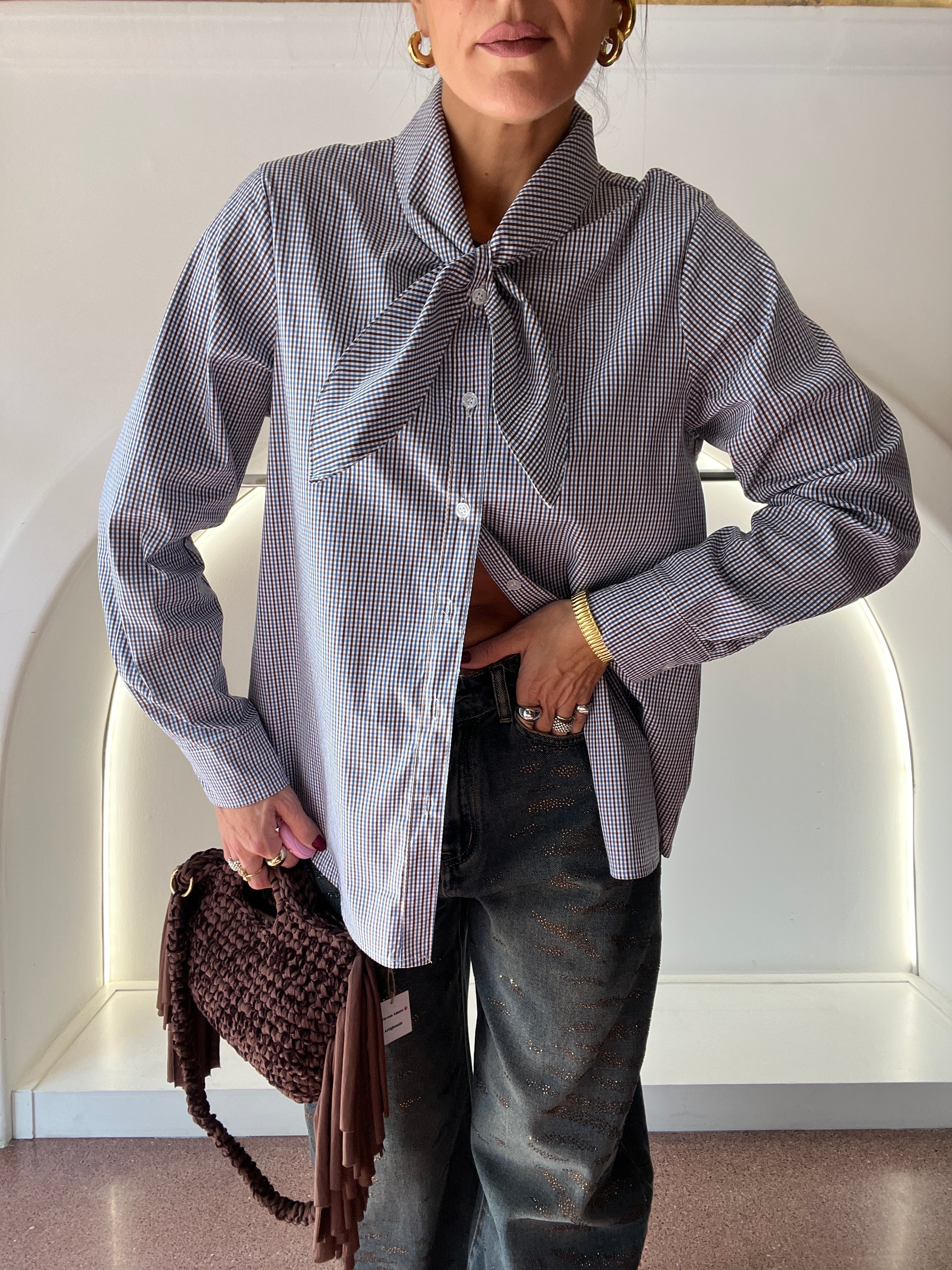 camicia fiocco quadretti