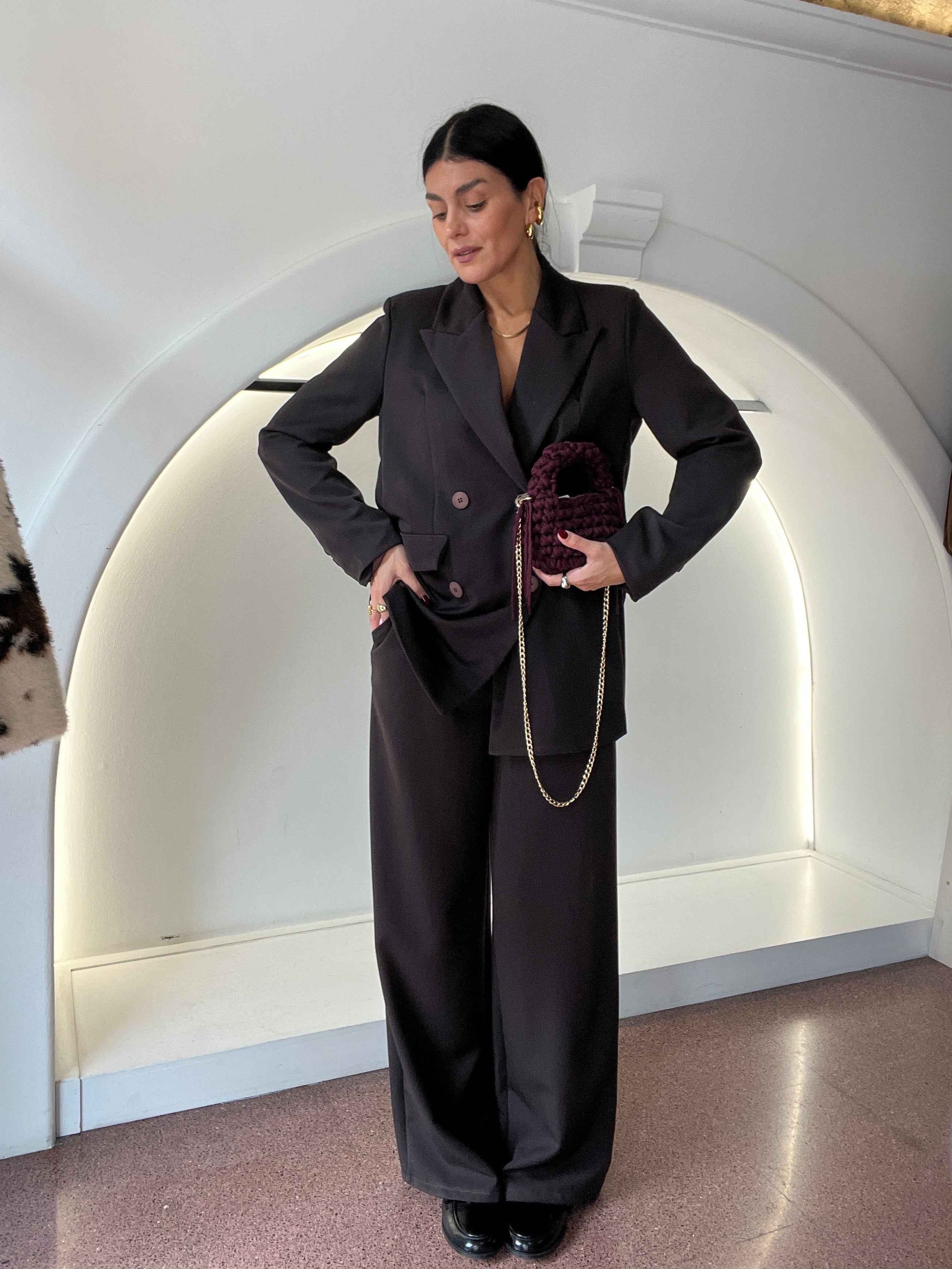 tailleur Monique marrone