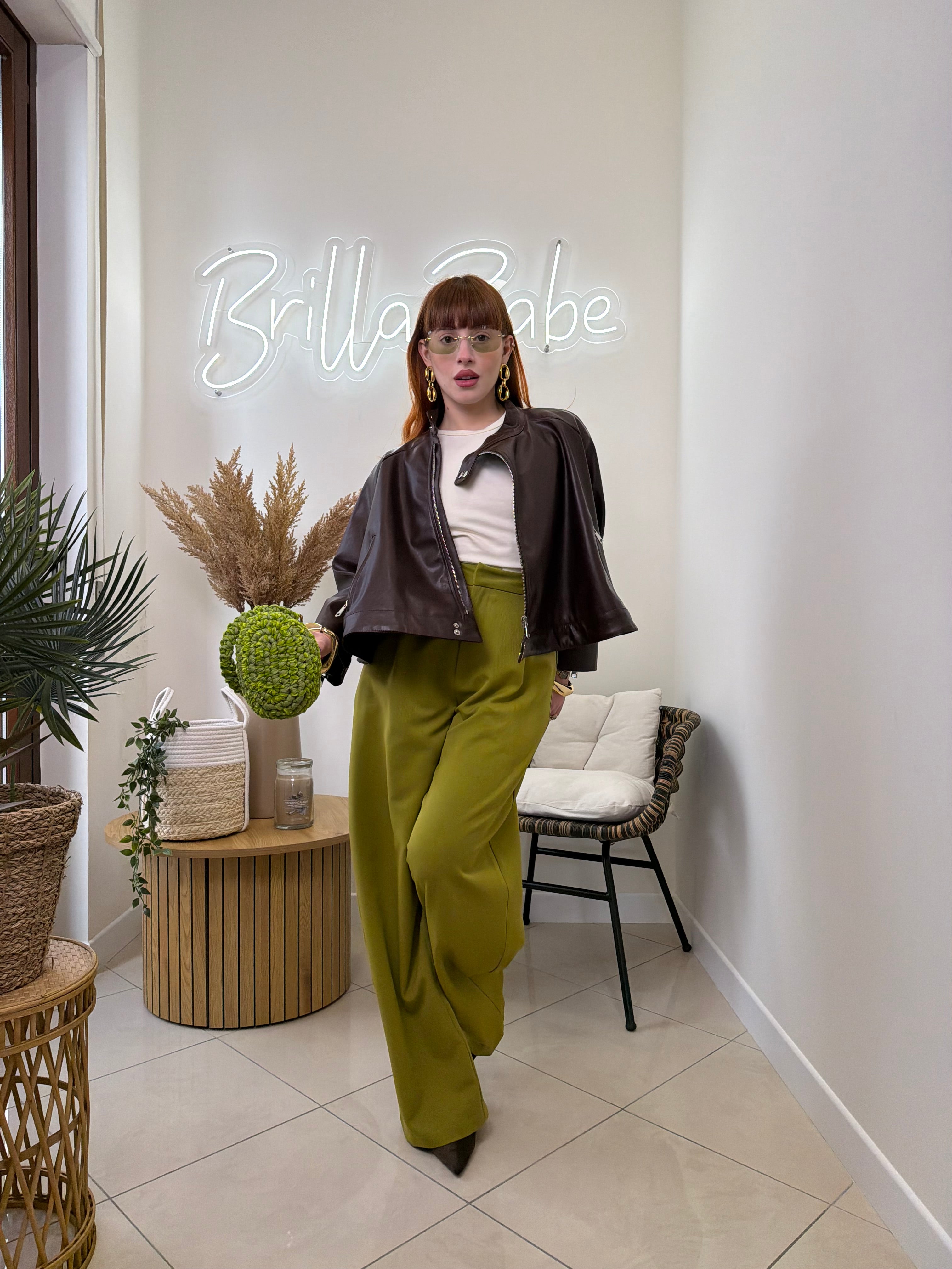 baggy oil  pant by lumina