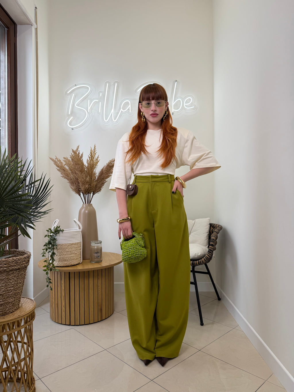 baggy oil  pant by lumina