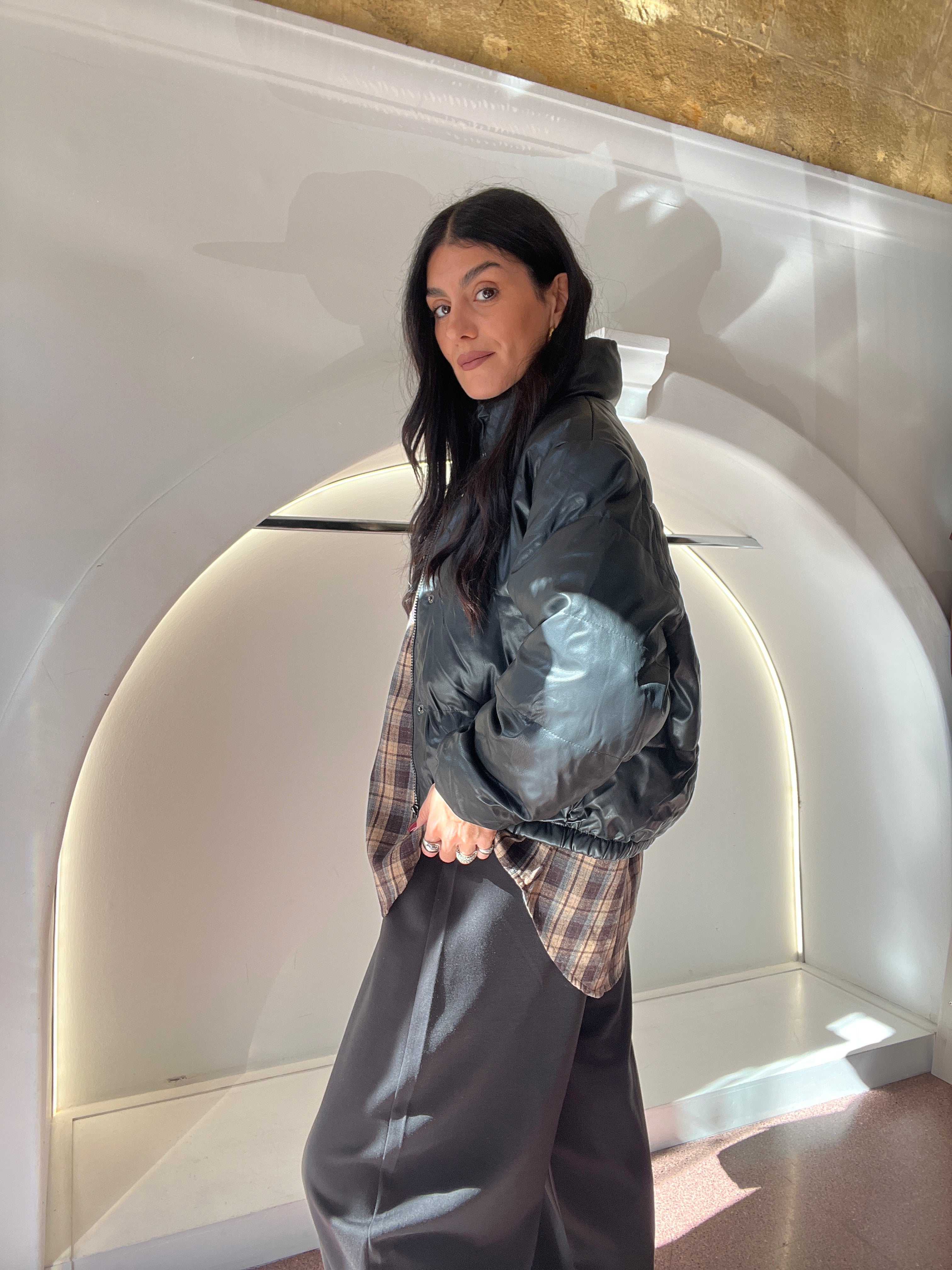 Bomberino ecopelle nero