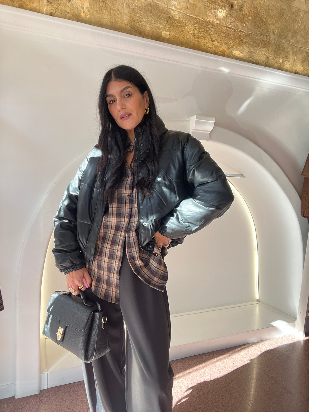 Bomberino ecopelle nero