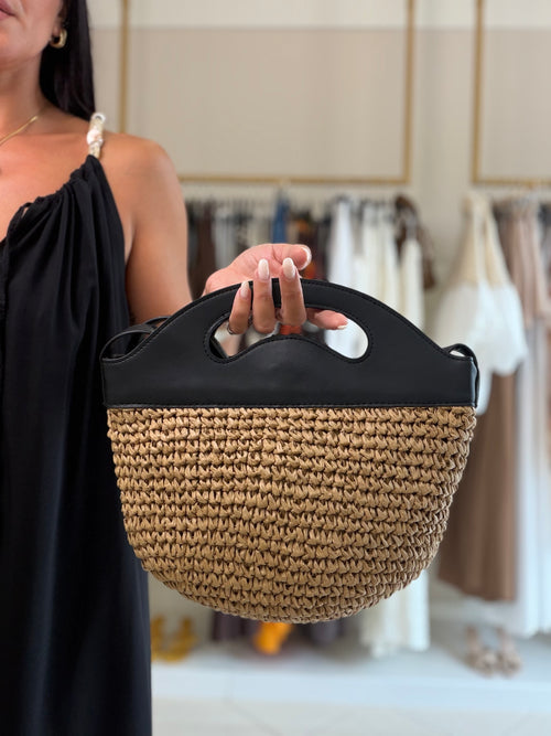 bag paglietta con tracolla