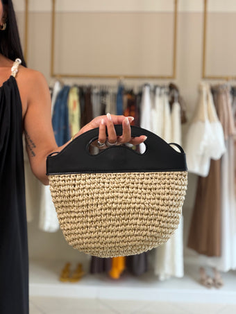 bag paglietta con tracolla
