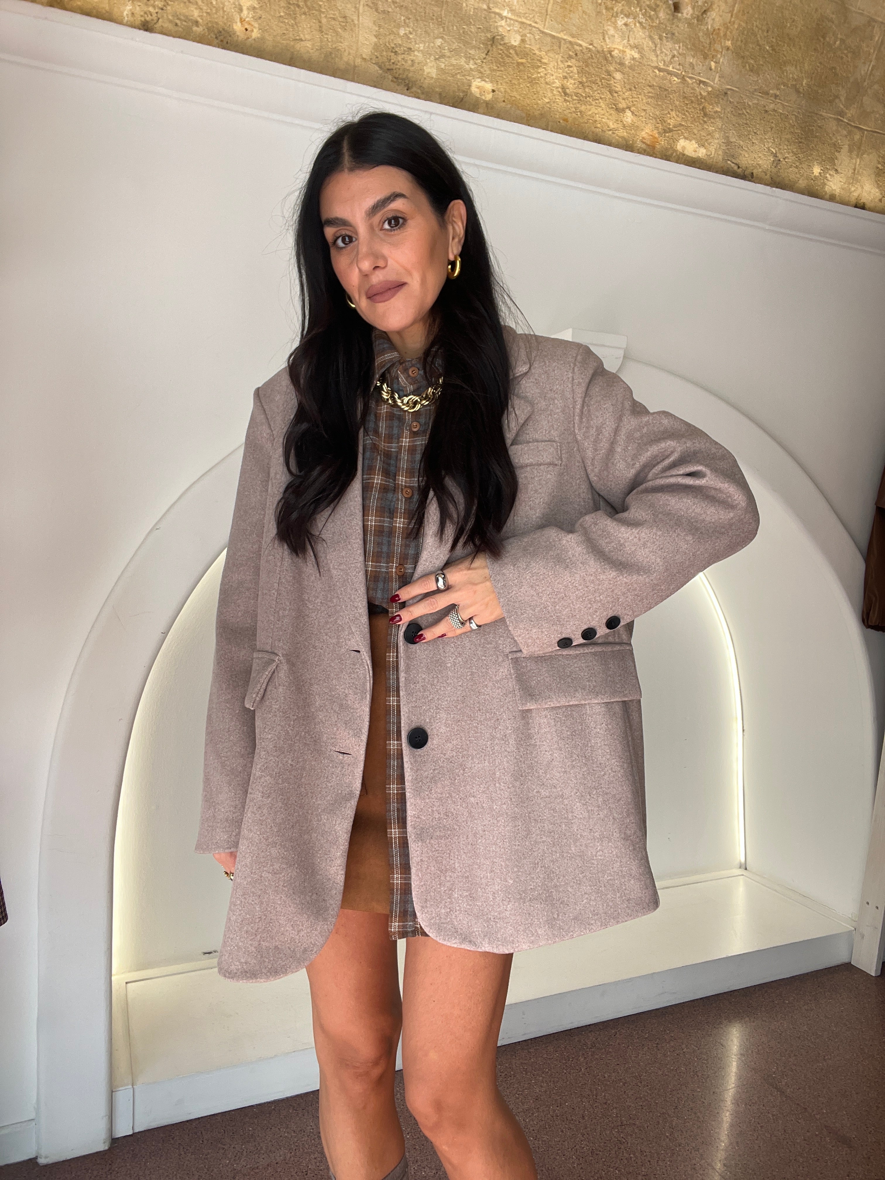 blazer/ cappotto tortora