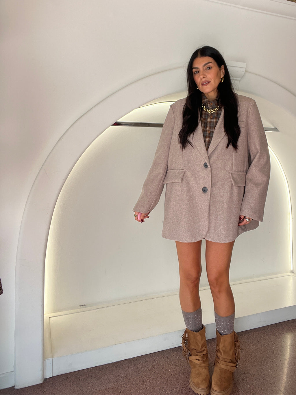 blazer/ cappotto tortora