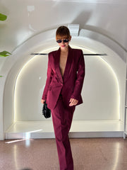 tailleur bon ton bordeaux