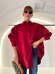 camicia oversize bordeaux